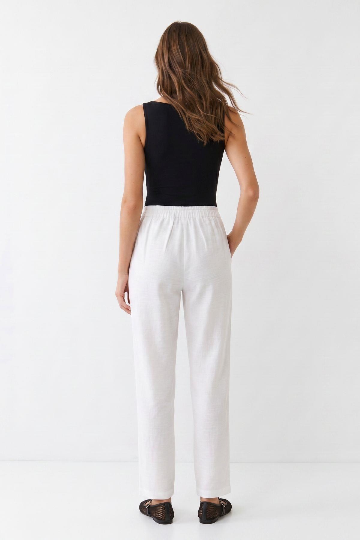 Cepli Pantolon 4678A Beyaz - RAYS