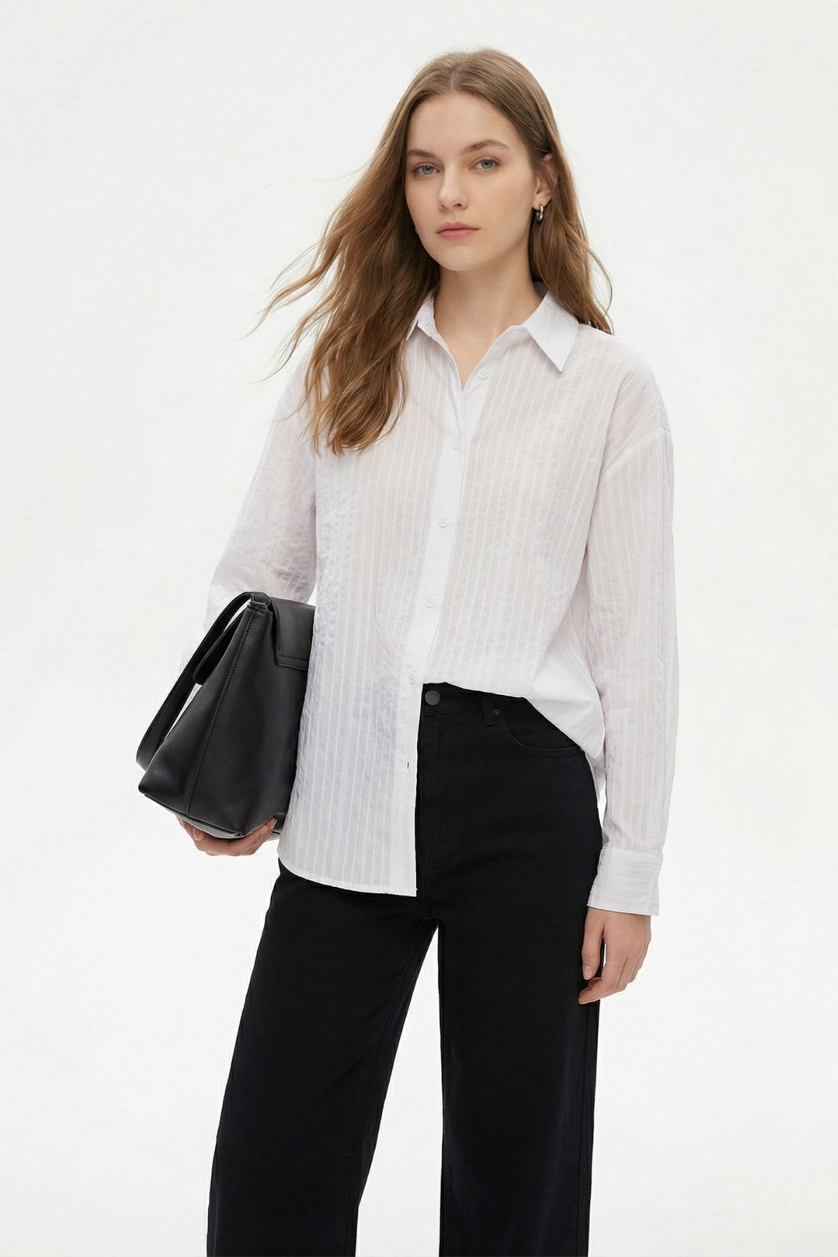 Beyaz Çizgi Detay Gömlek 7517 - 1