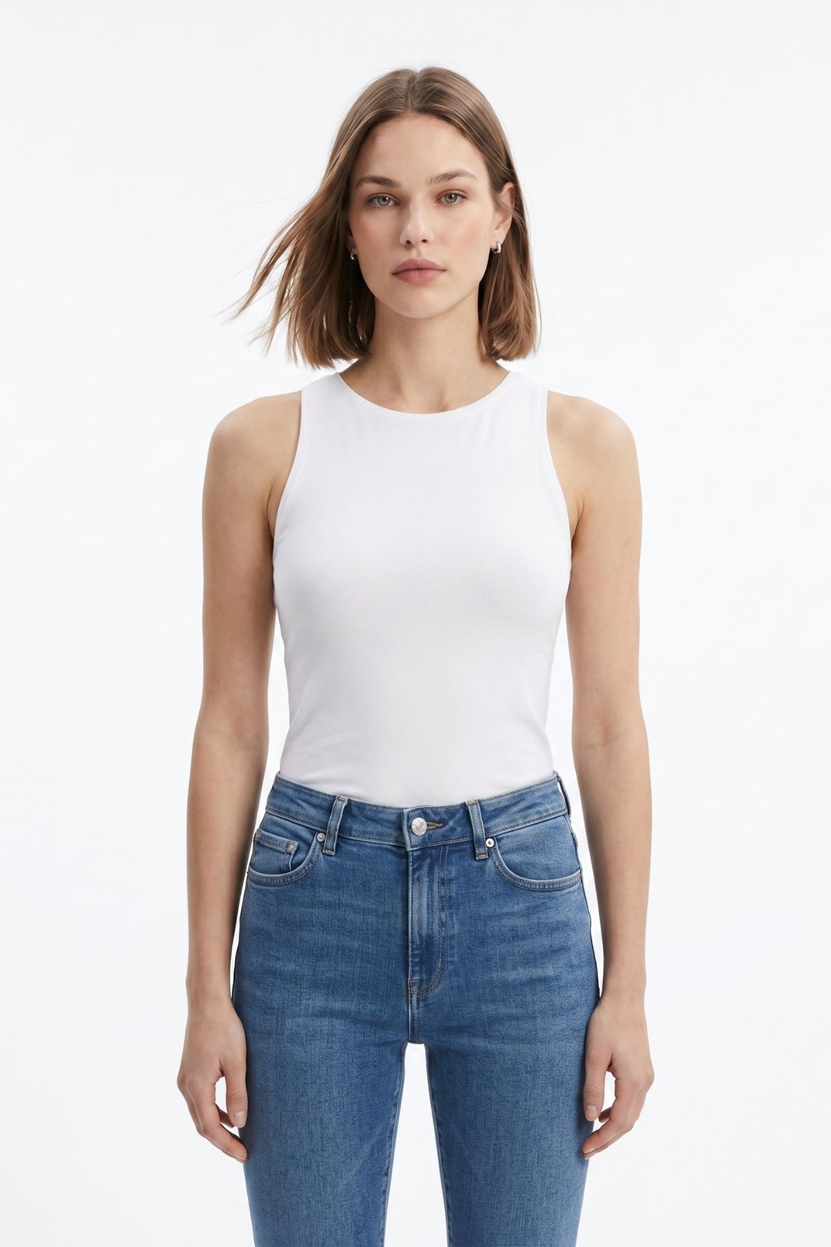 Beyaz Halter Yaka Atlet 512 - RAYS