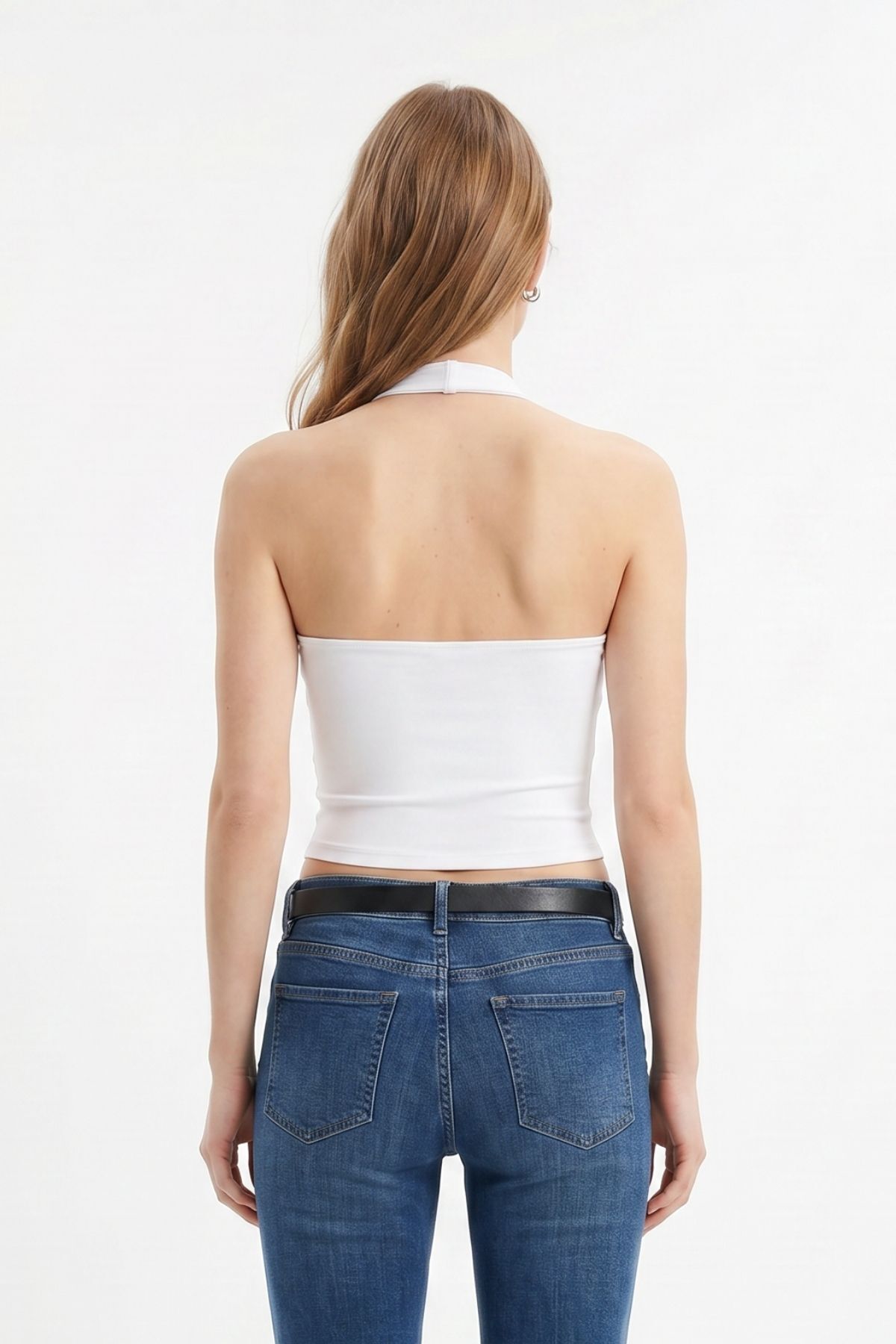Beyaz Halter Yaka Bluz 2735 - 3