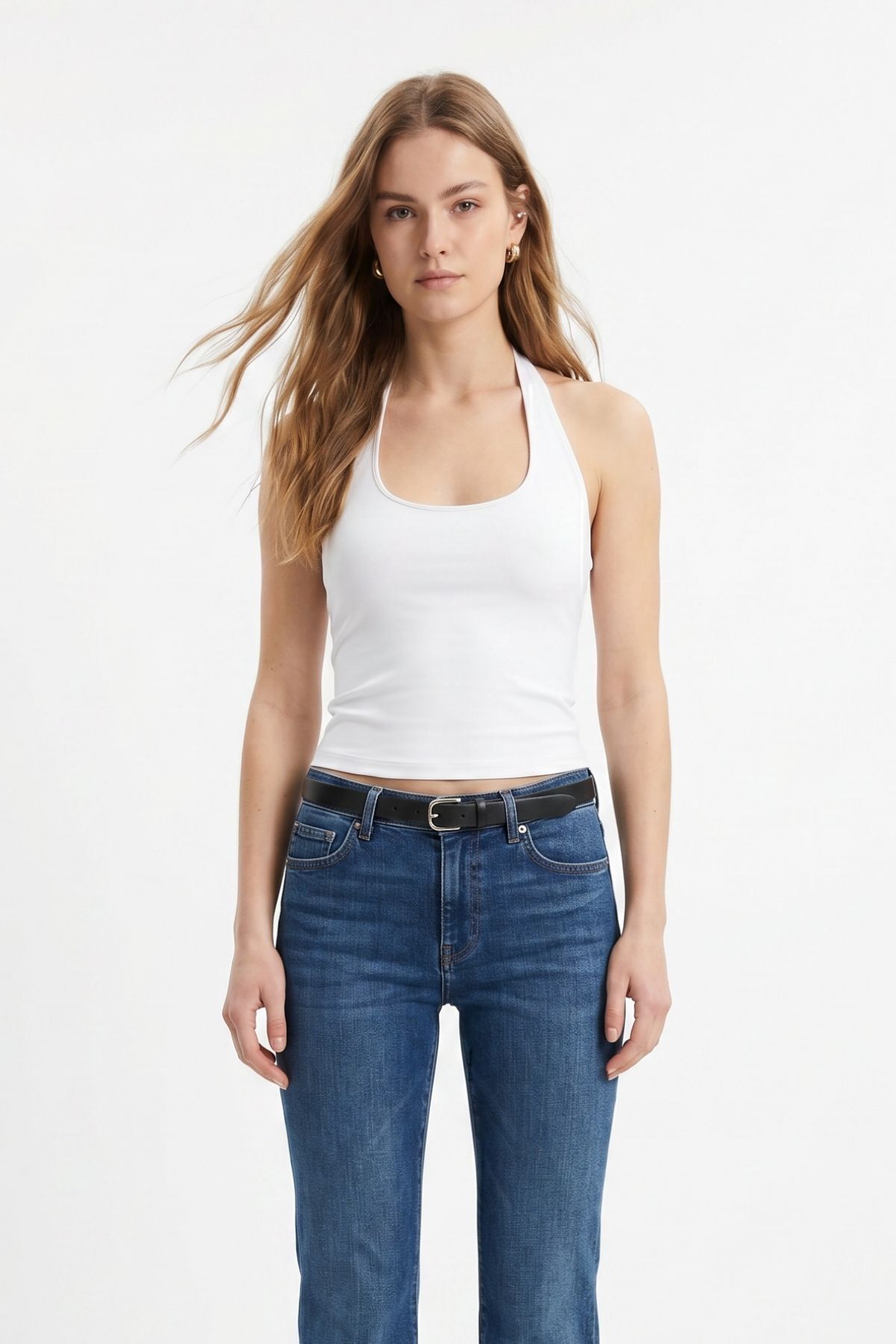 Halter Yaka Bluz 2735 Beyaz - RAYS
