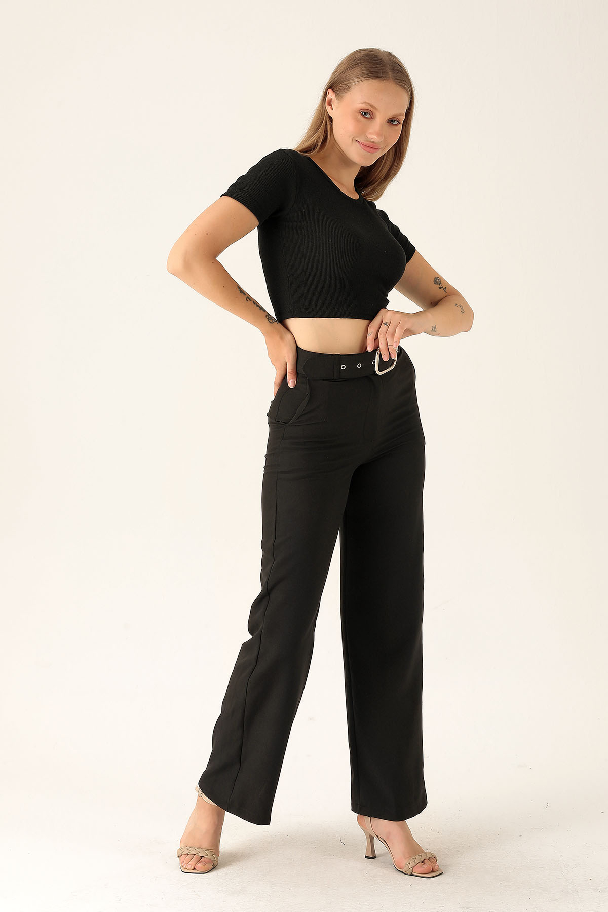 Bisiklet Yaka Bayan Bluz - 1405 Siyah - 5