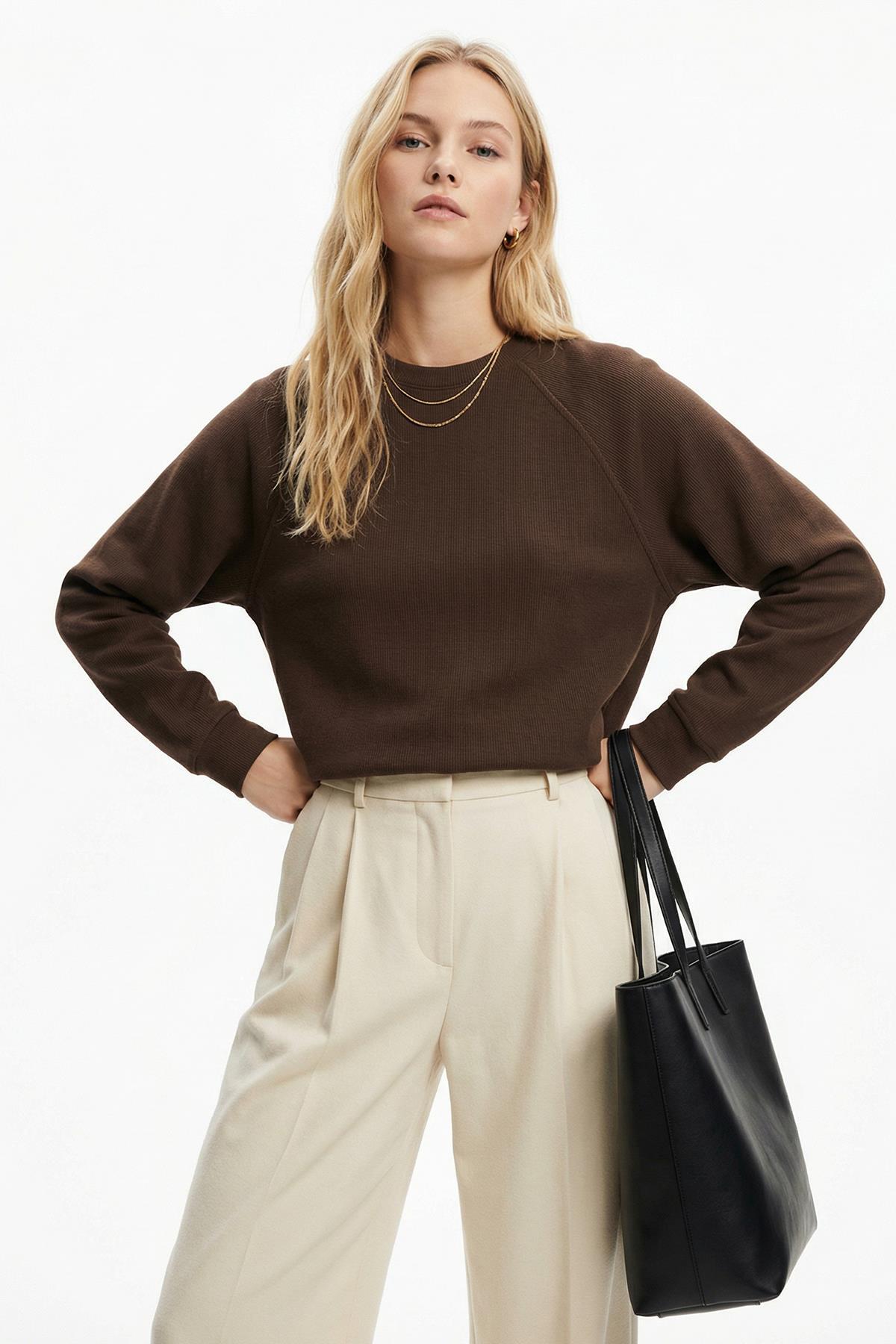  Bisiklet Yaka Kazak Kahve 8271A 