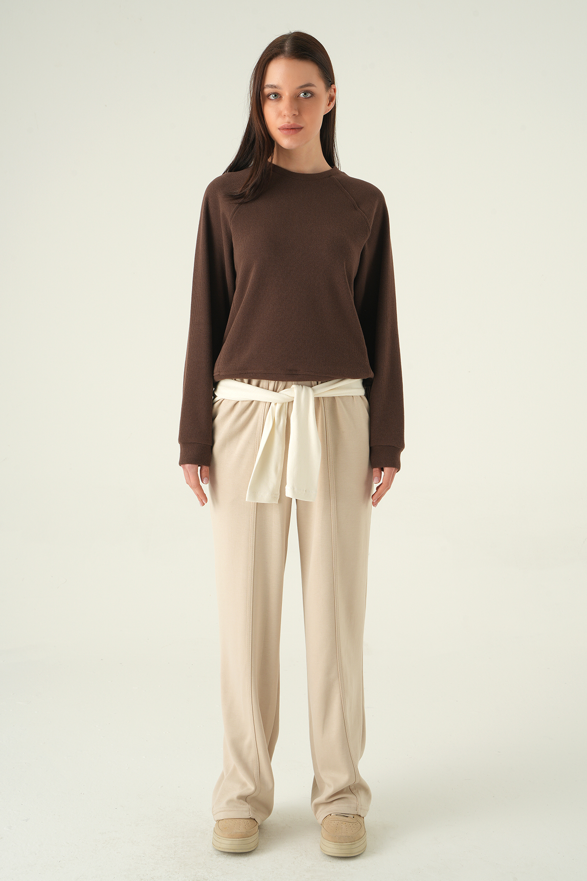 Bisiklet Yaka Kazak Kahve 8271A - 3