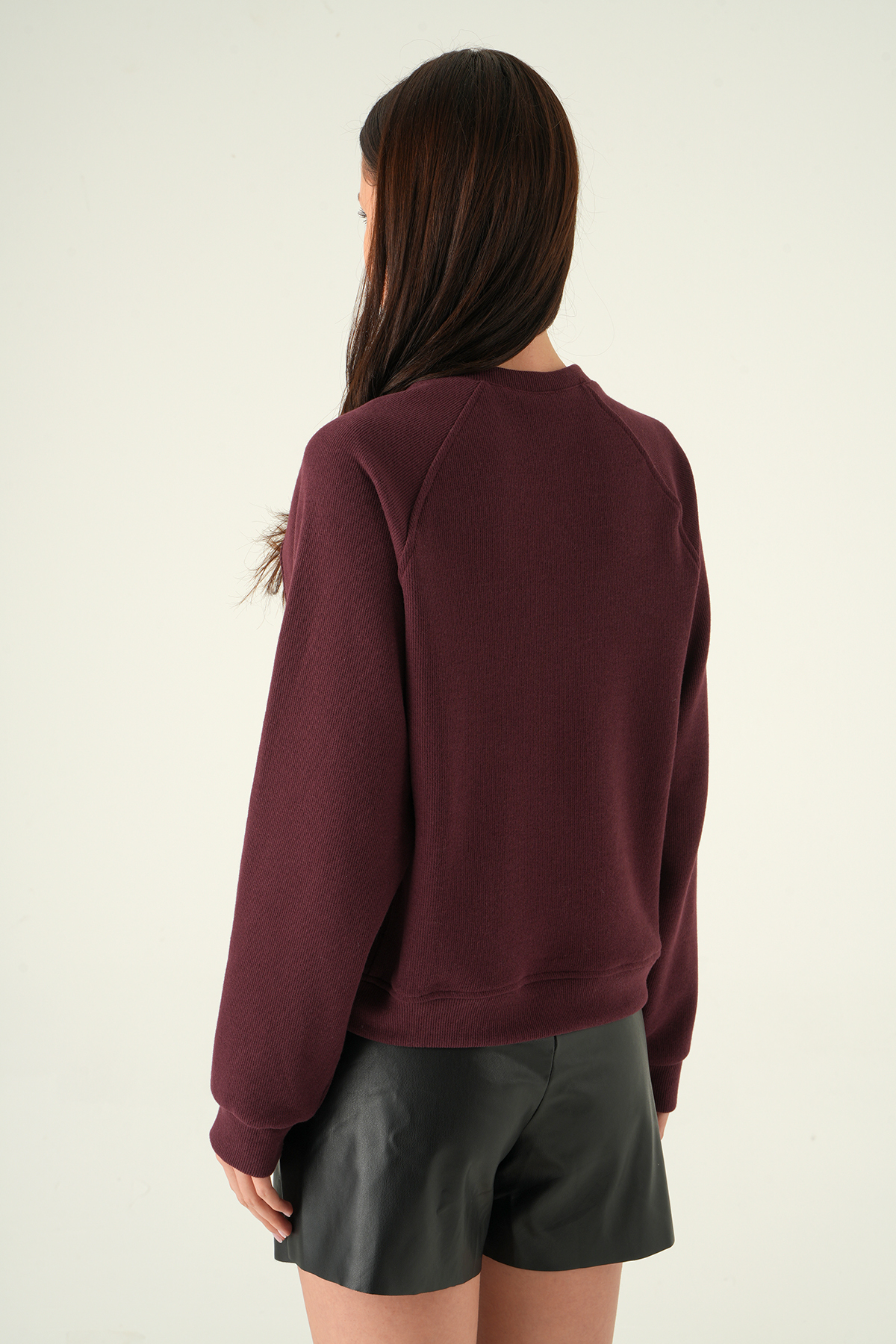 Bisiklet Yaka Kazak Mürdüm 8271A - 5