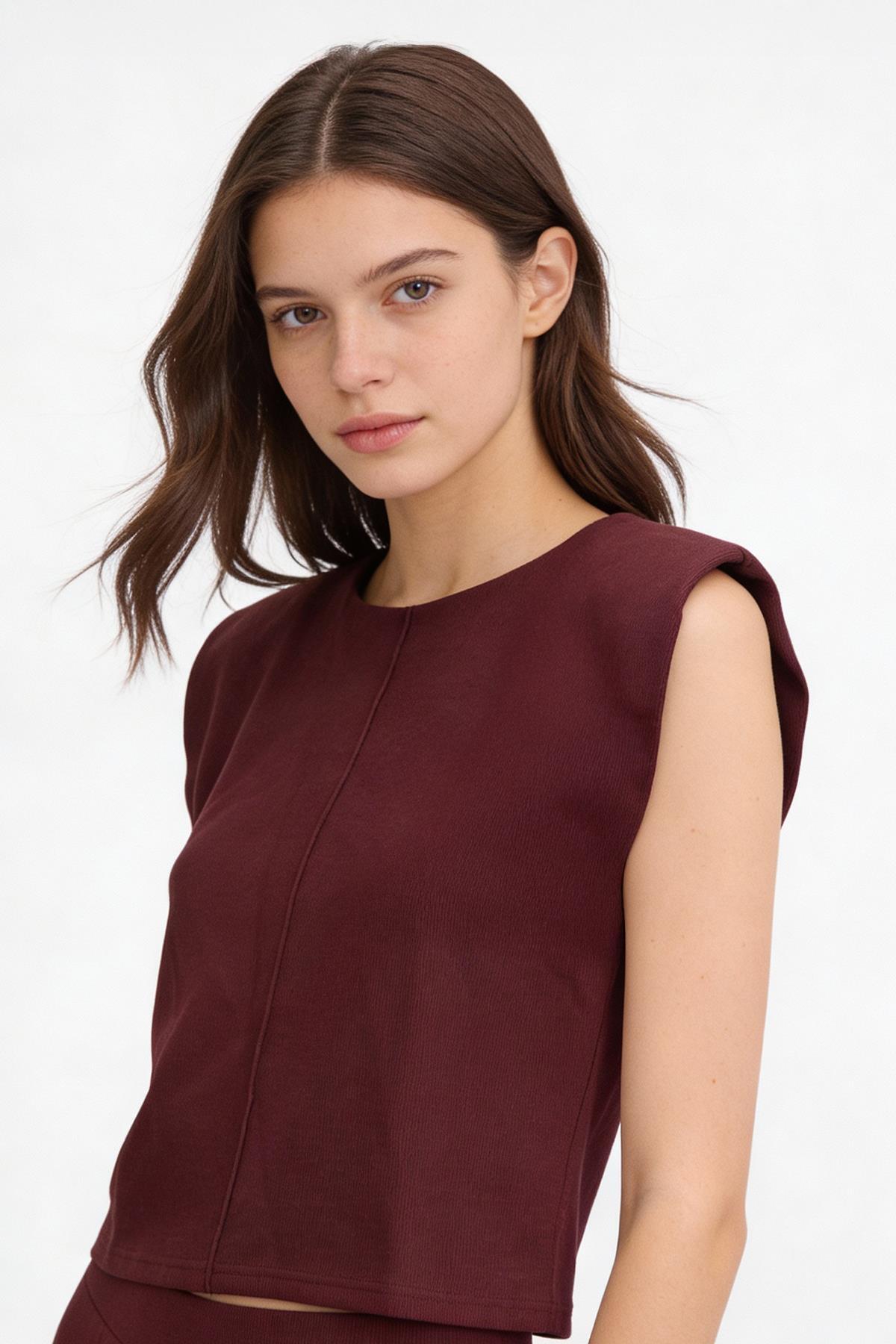 Bisiklet Yaka Tişört Mürdüm 3105A - RAYS