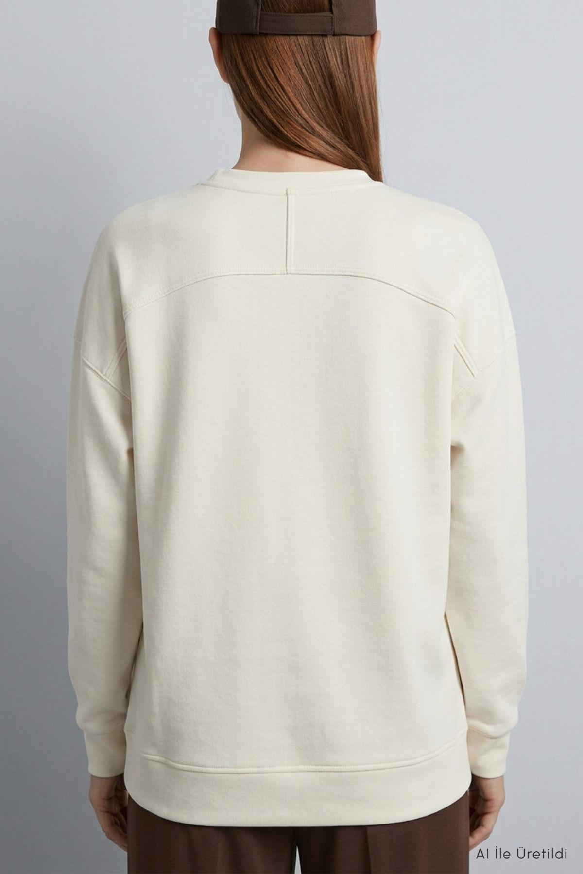 Bisiklet Yaka Tunik 8203A Ekru - 3