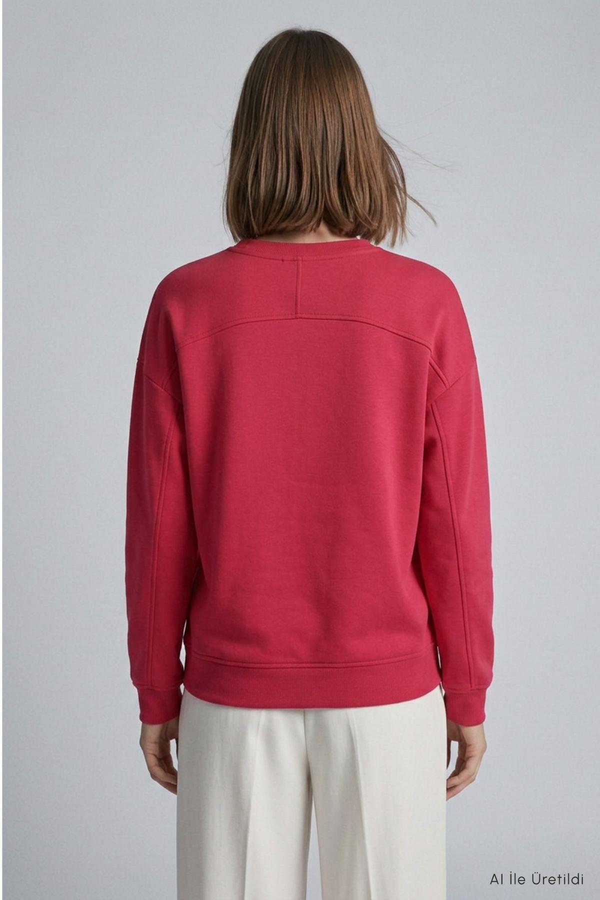 Bisiklet Yaka Tunik 8203A Kırmızı - RAYS
