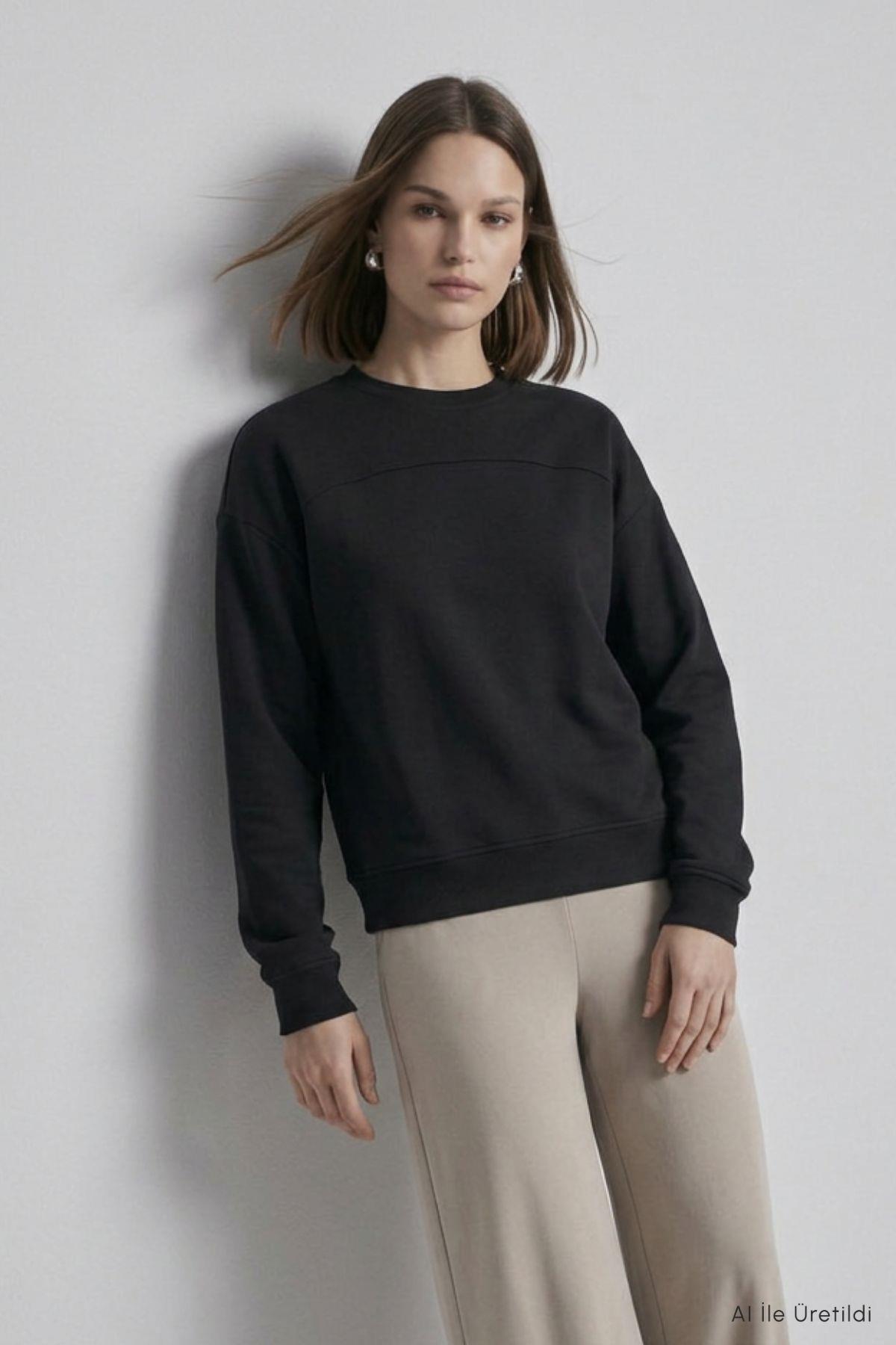Bisiklet Yaka Tunik 8203A Siyah - 2