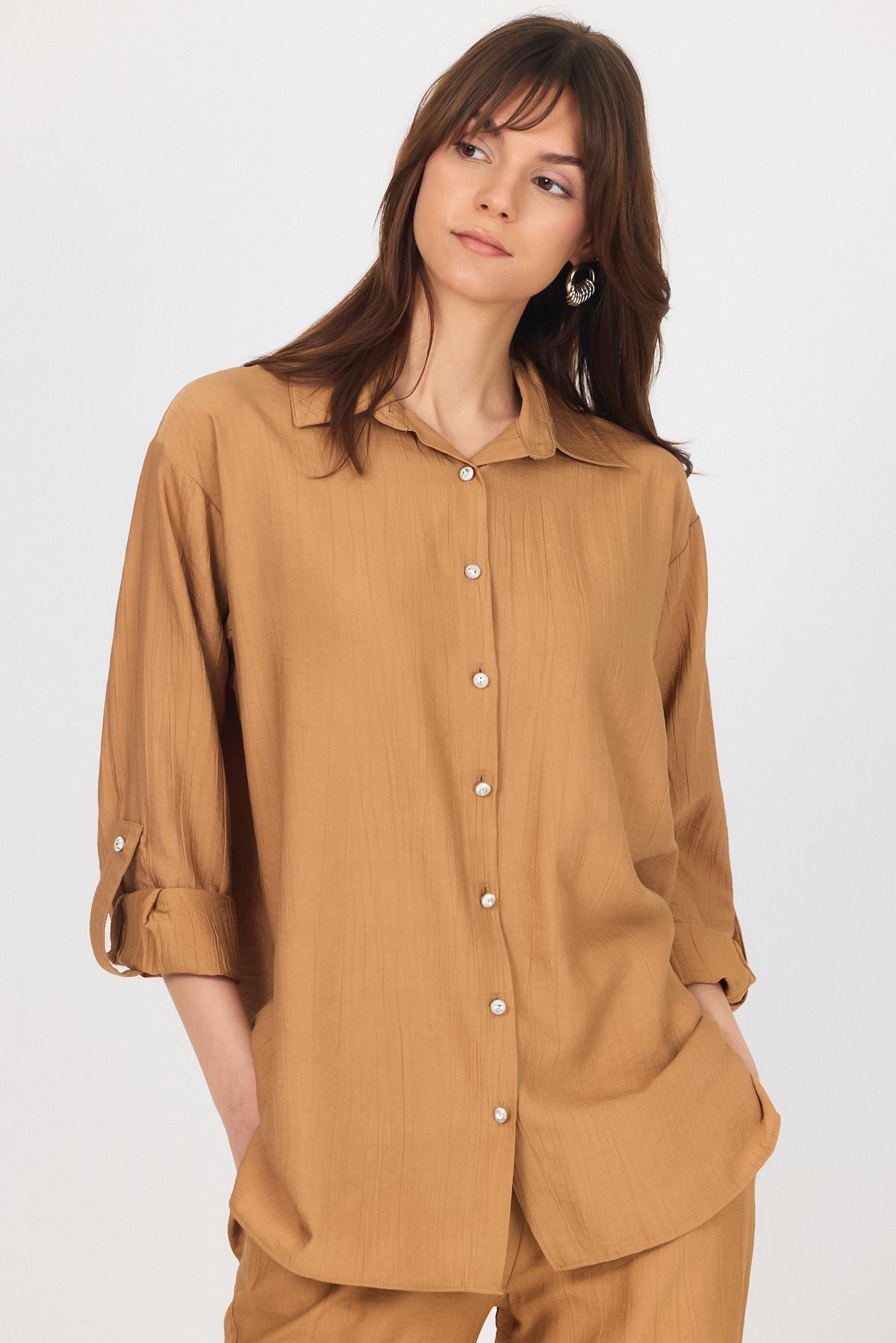 Bisküvi Dokuma Gömlek Pantolon İkili Takım 4607A - RAYS