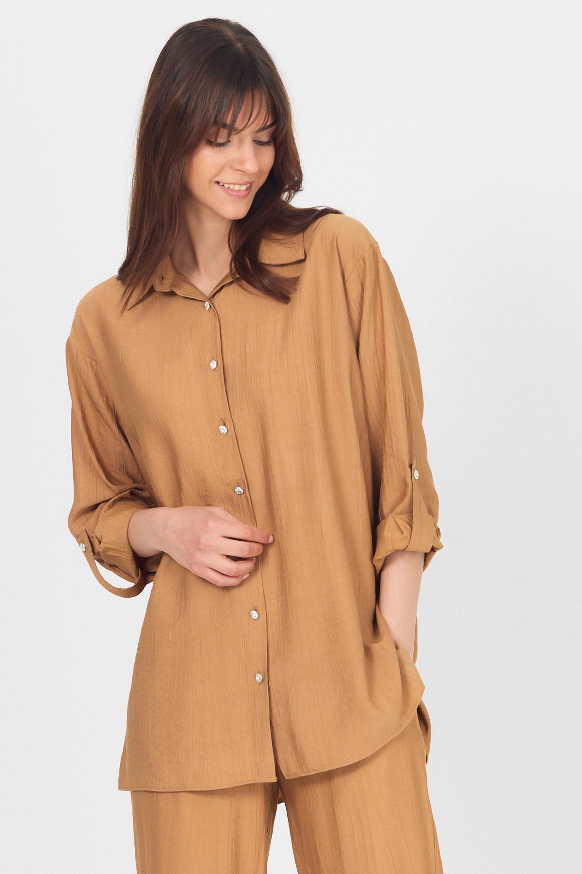 Bisküvi Dokuma Gömlek Pantolon İkili Takım 4607A - 7