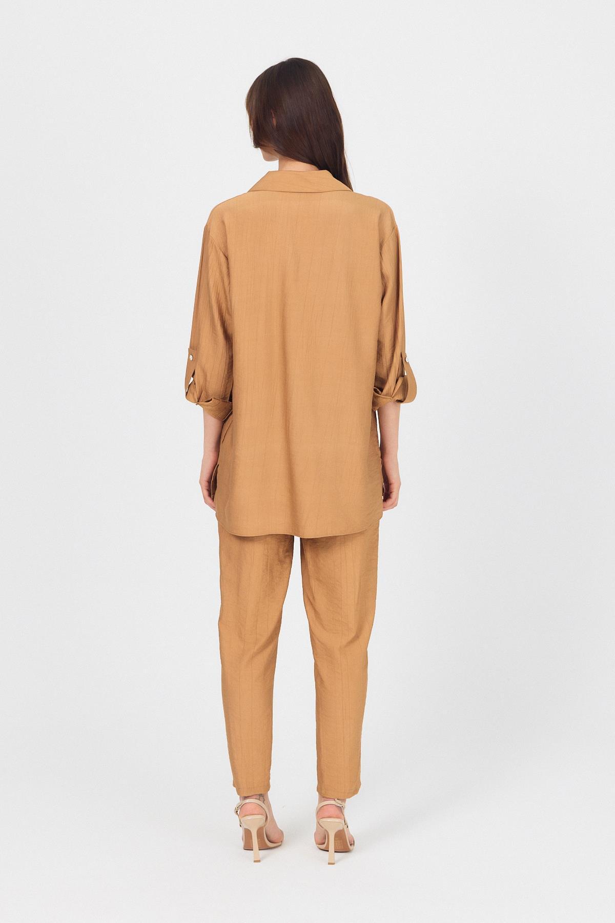 Bisküvi Dokuma Gömlek Pantolon İkili Takım 4607A - 5
