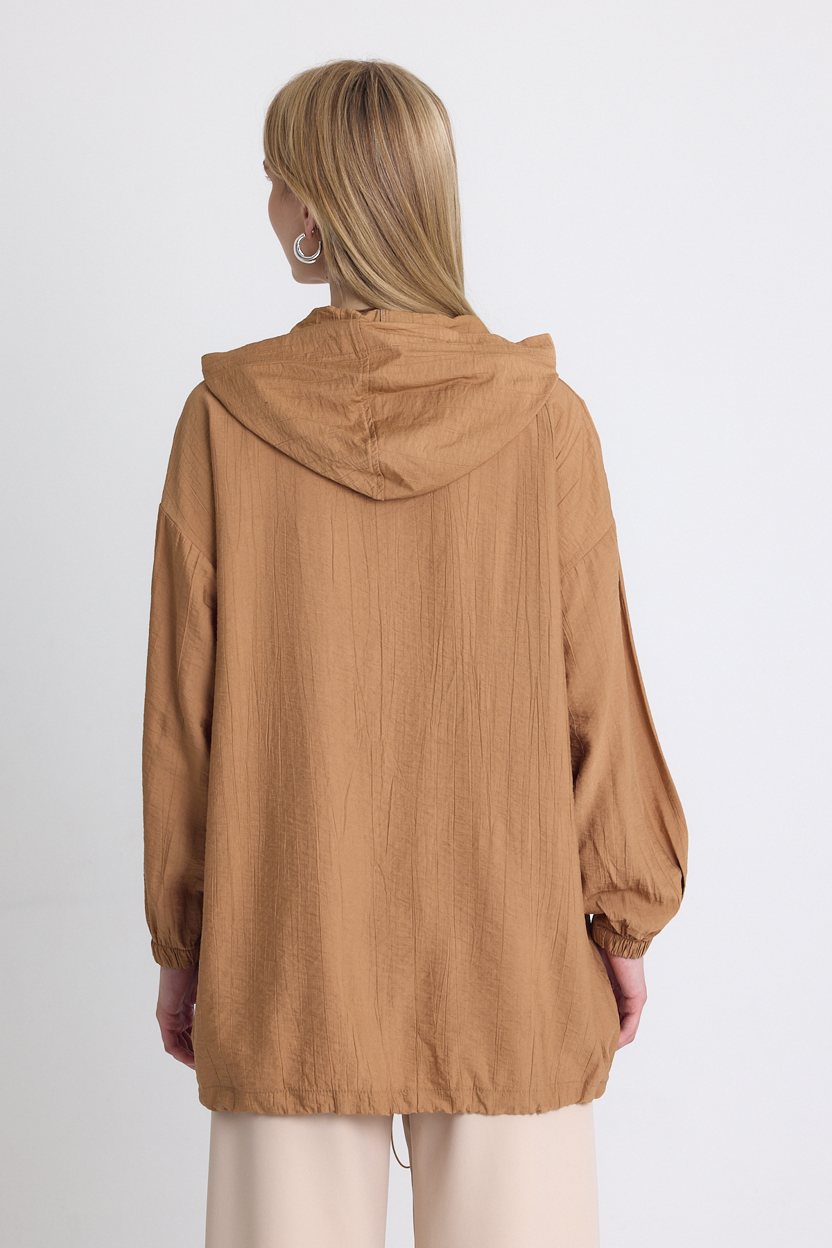 Bisküvi Kapüşonlu Cepli Fermuarlı Kap 4572A - 5