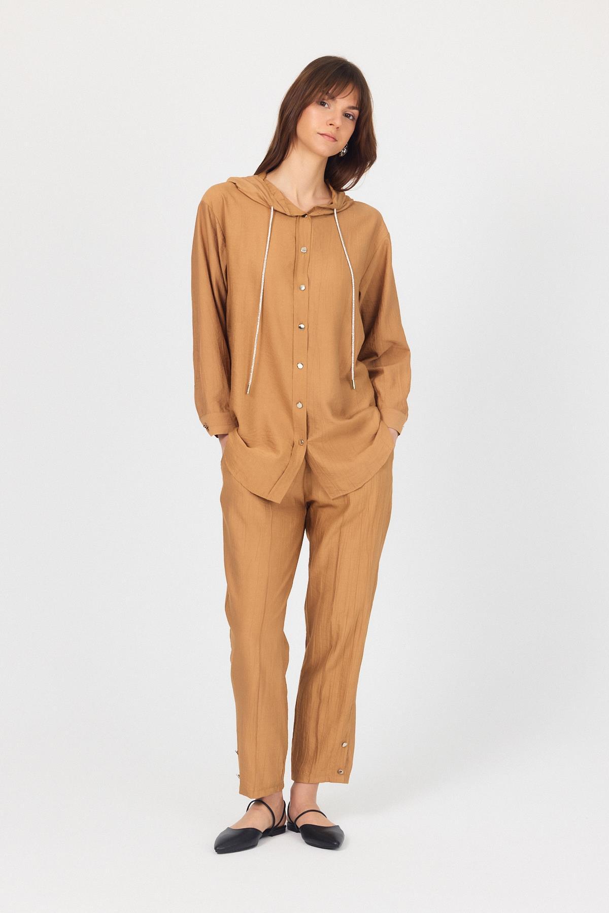 Bisküvi Kapüşonlu Düğmeli İkili Takım 4585A - RAYS