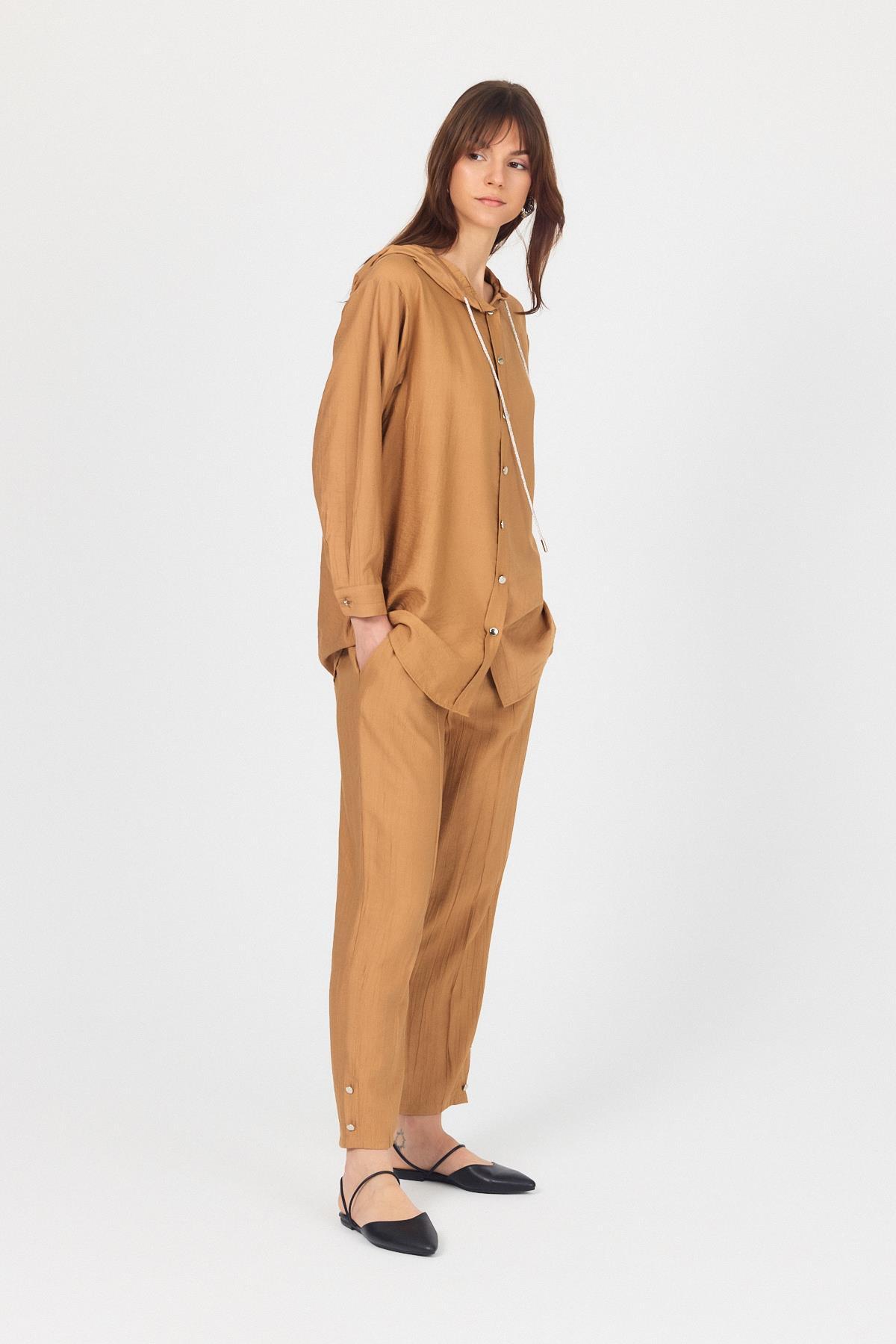 Bisküvi Kapüşonlu Düğmeli İkili Takım 4585A - RAYS