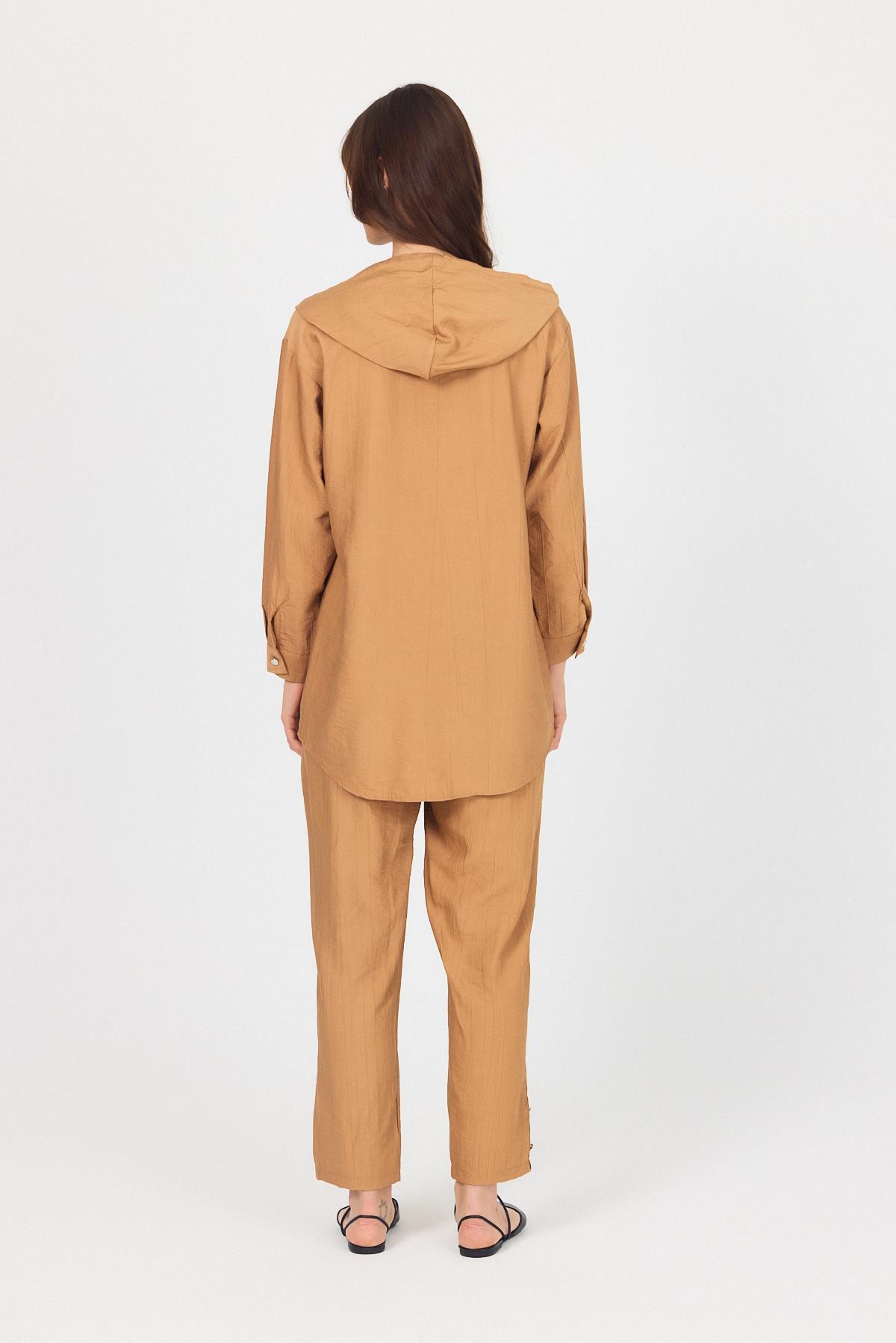 Bisküvi Kapüşonlu Düğmeli İkili Takım 4585A - 5