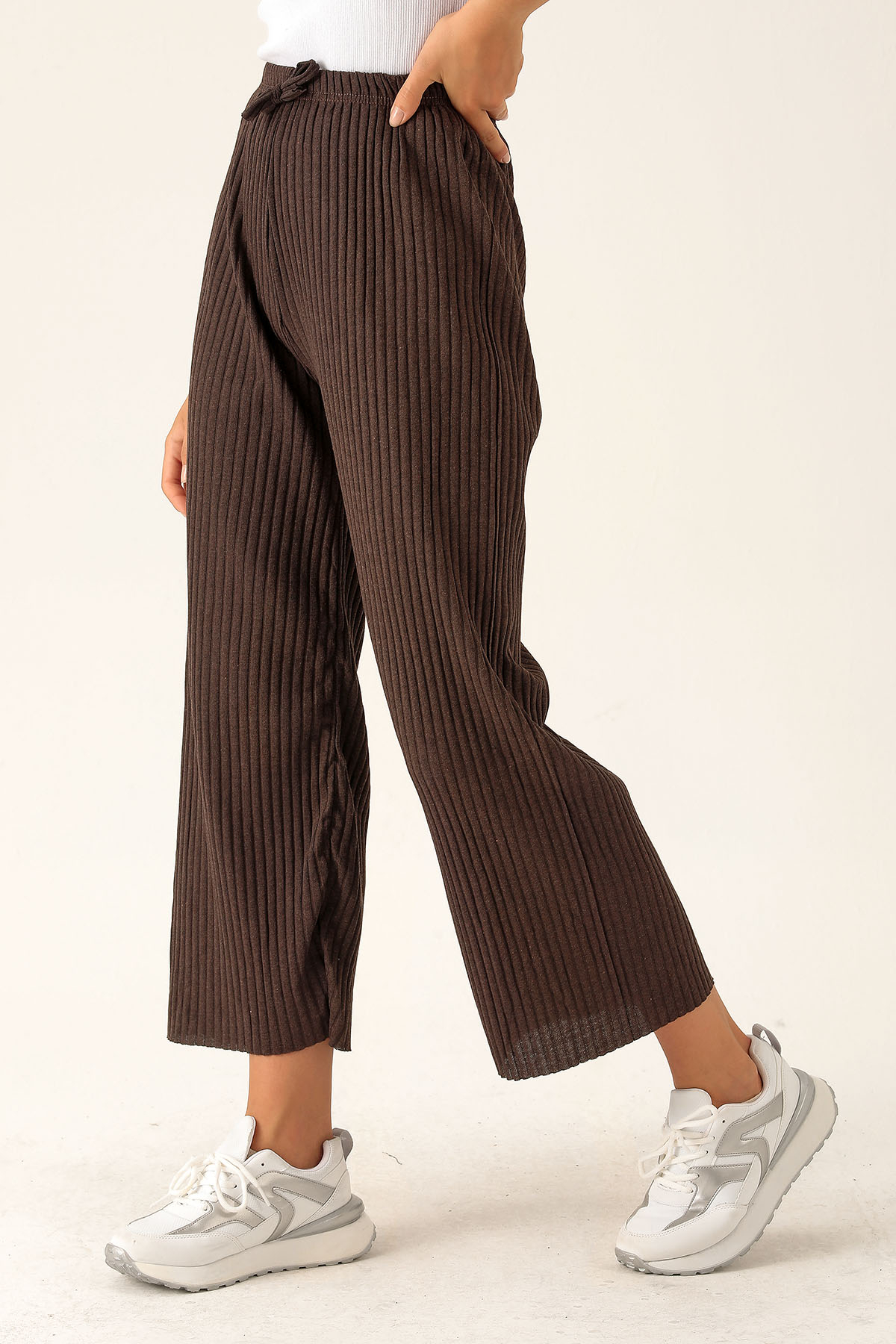 Bol Paça Bayan Pantolon - 2064 Acı Kahve - 4