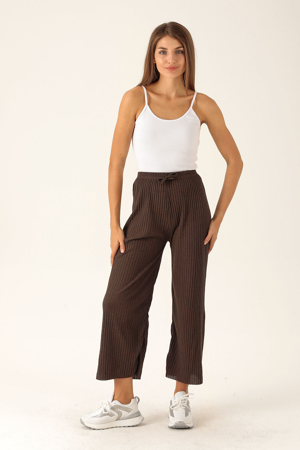 Bol Paça Bayan Pantolon - 2064 Acı Kahve - 1