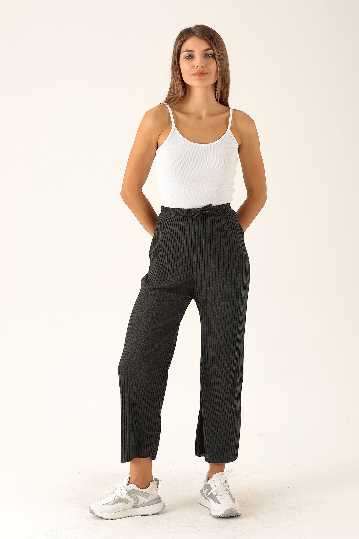 Bol Paça Bayan Pantolon - 2064 Antrasit - 2