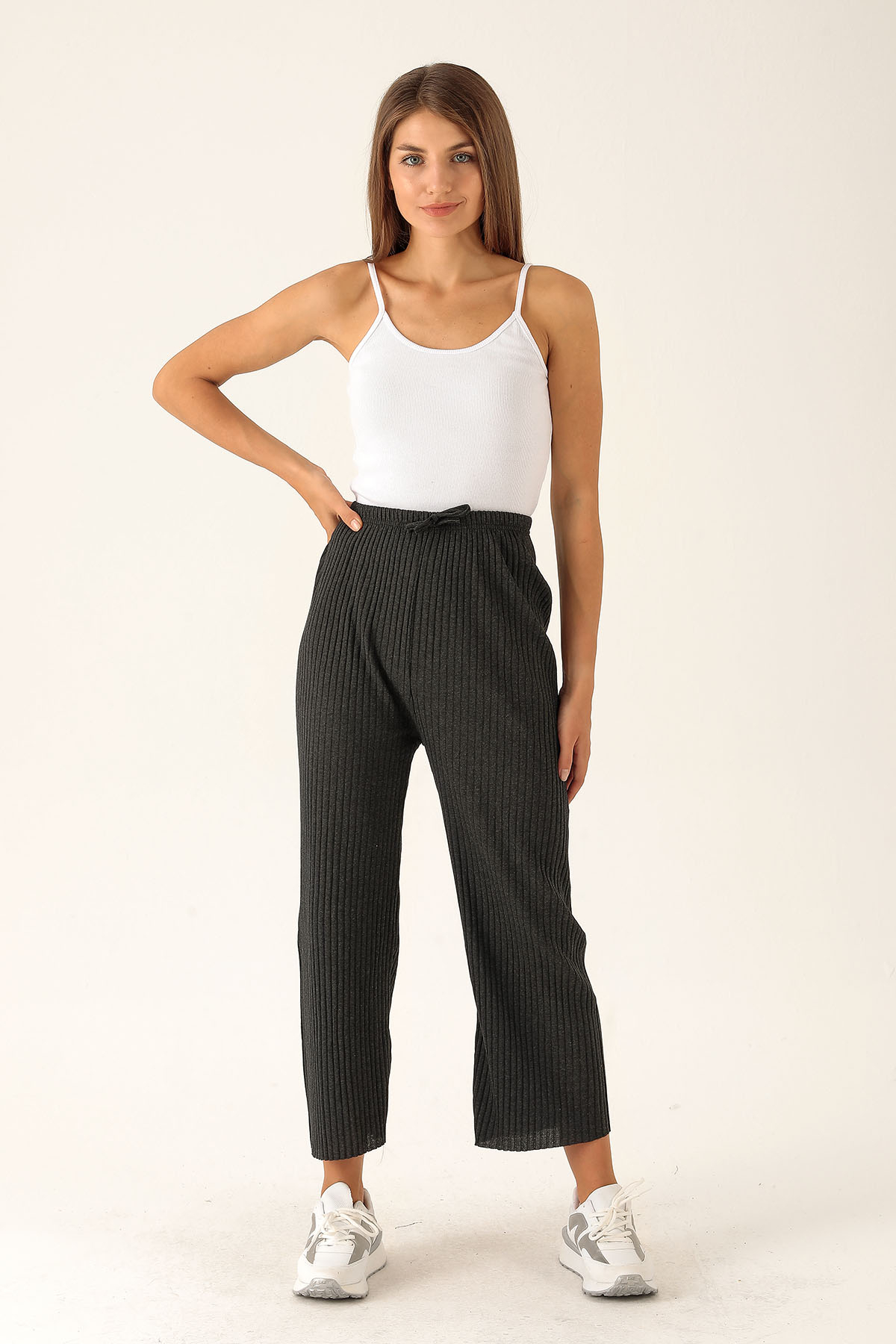 Bol Paça Bayan Pantolon - 2064 Antrasit - 1