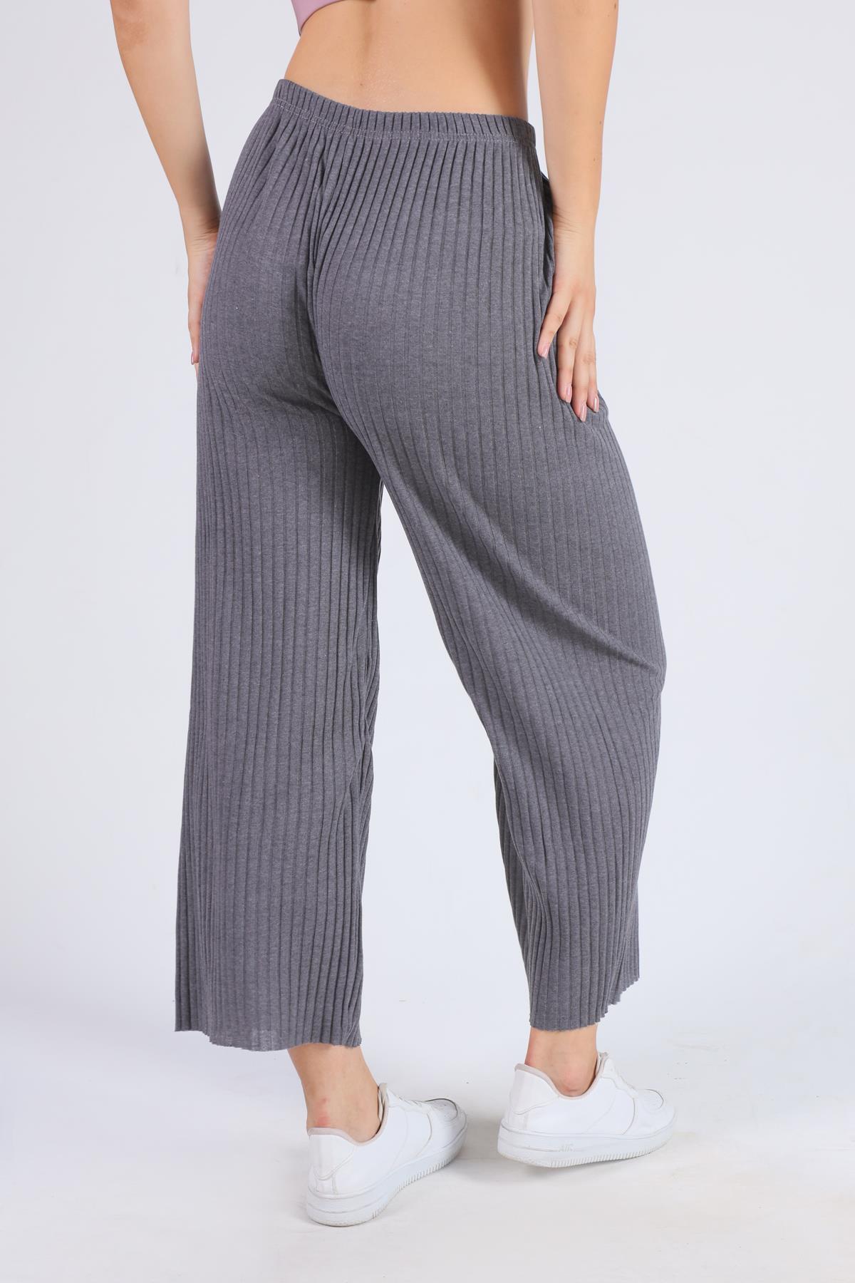 Bol Paça Bayan Pantolon - 2064 Füme - 4