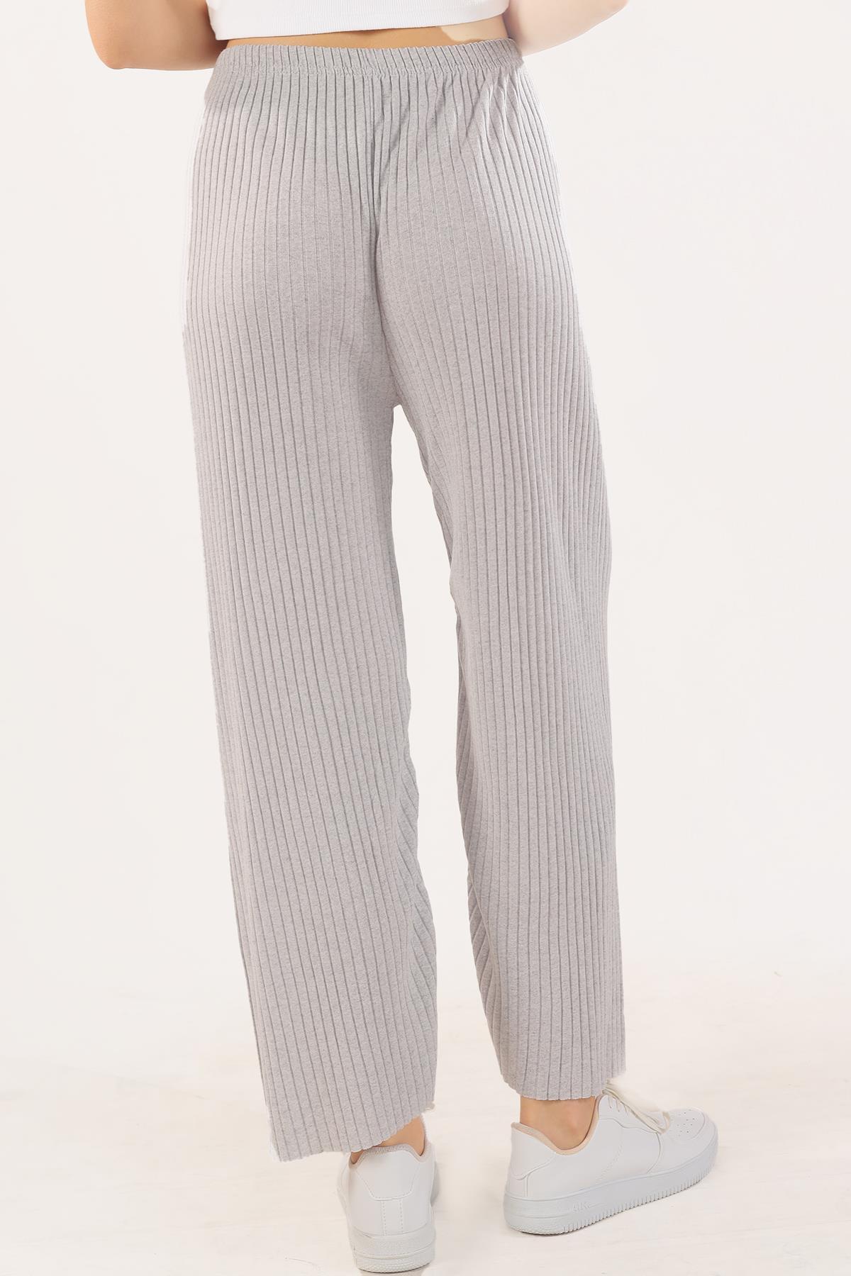 Bol Paça Bayan Pantolon - 2064 Gri - 3