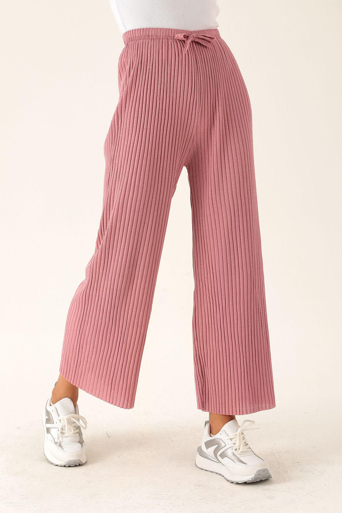 Bol Paça Bayan Pantolon - 2064 Gül - 3