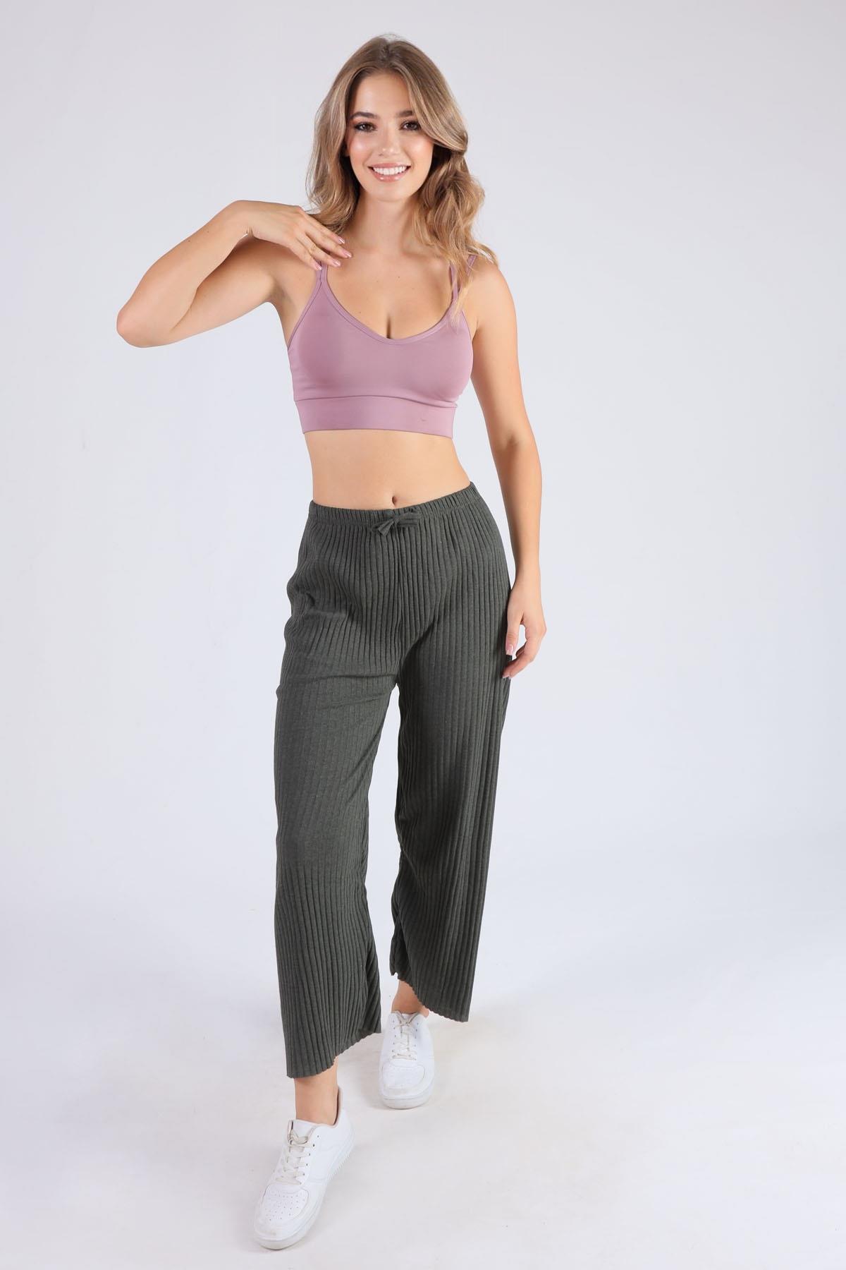 Bol Paça Bayan Pantolon - 2064 Haki - 1