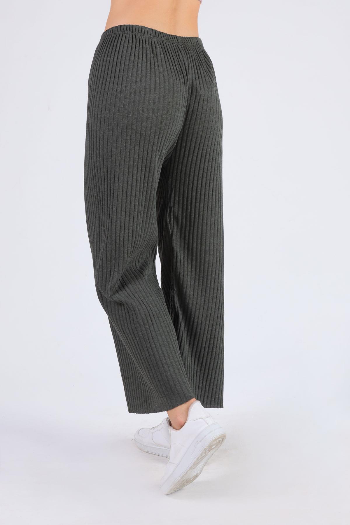 Bol Paça Bayan Pantolon - 2064 Haki - 5