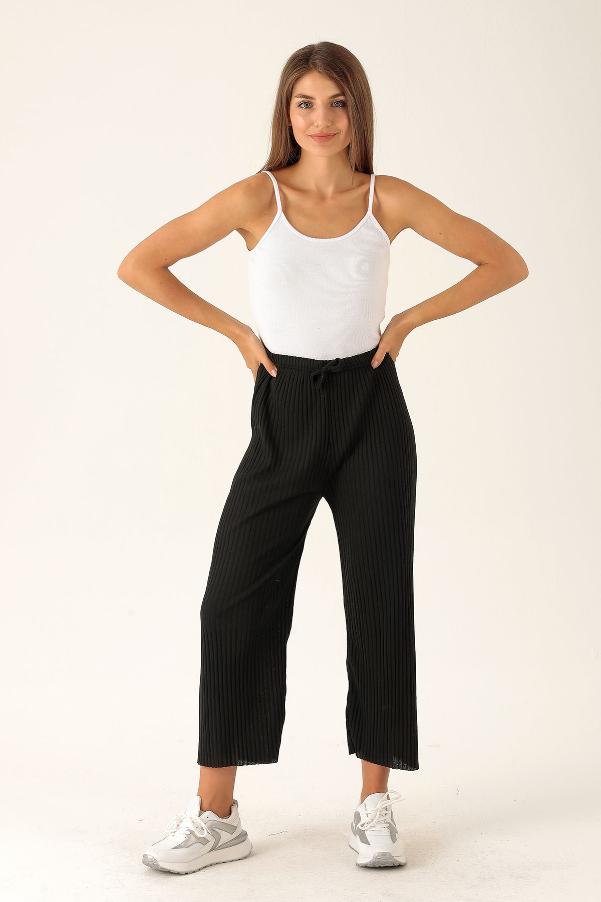 Bol Paça Bayan Pantolon - 2064 Siyah - 1