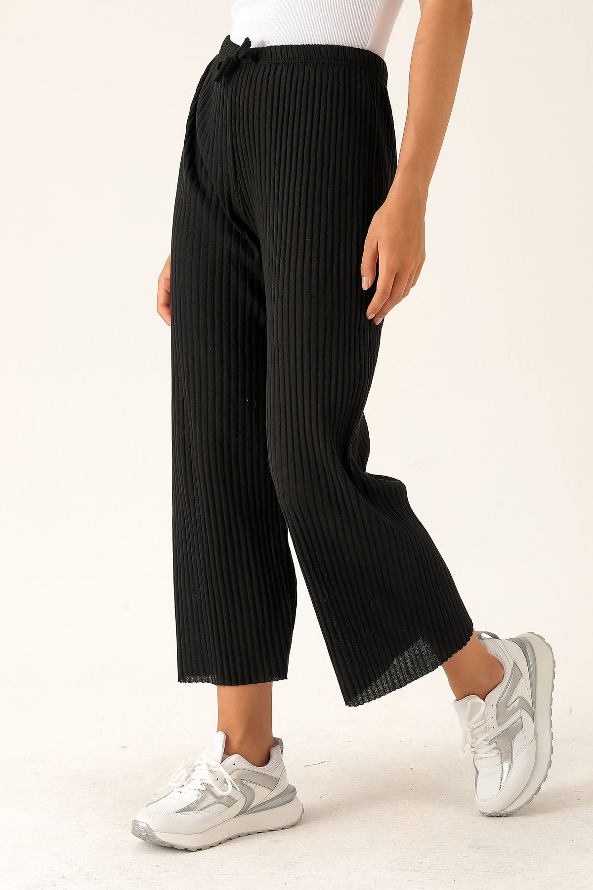 Bol Paça Bayan Pantolon - 2064 Siyah - 4