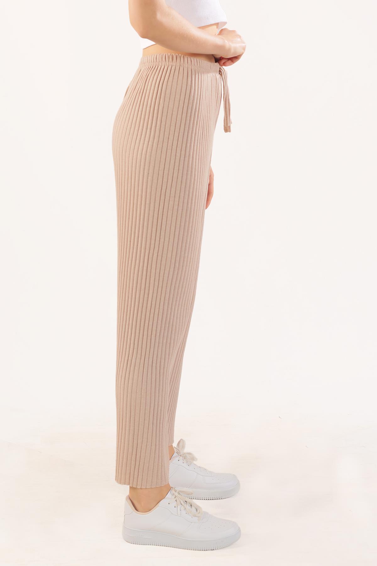 Bol Paça Bayan Pantolon - 2064 Taş - 2