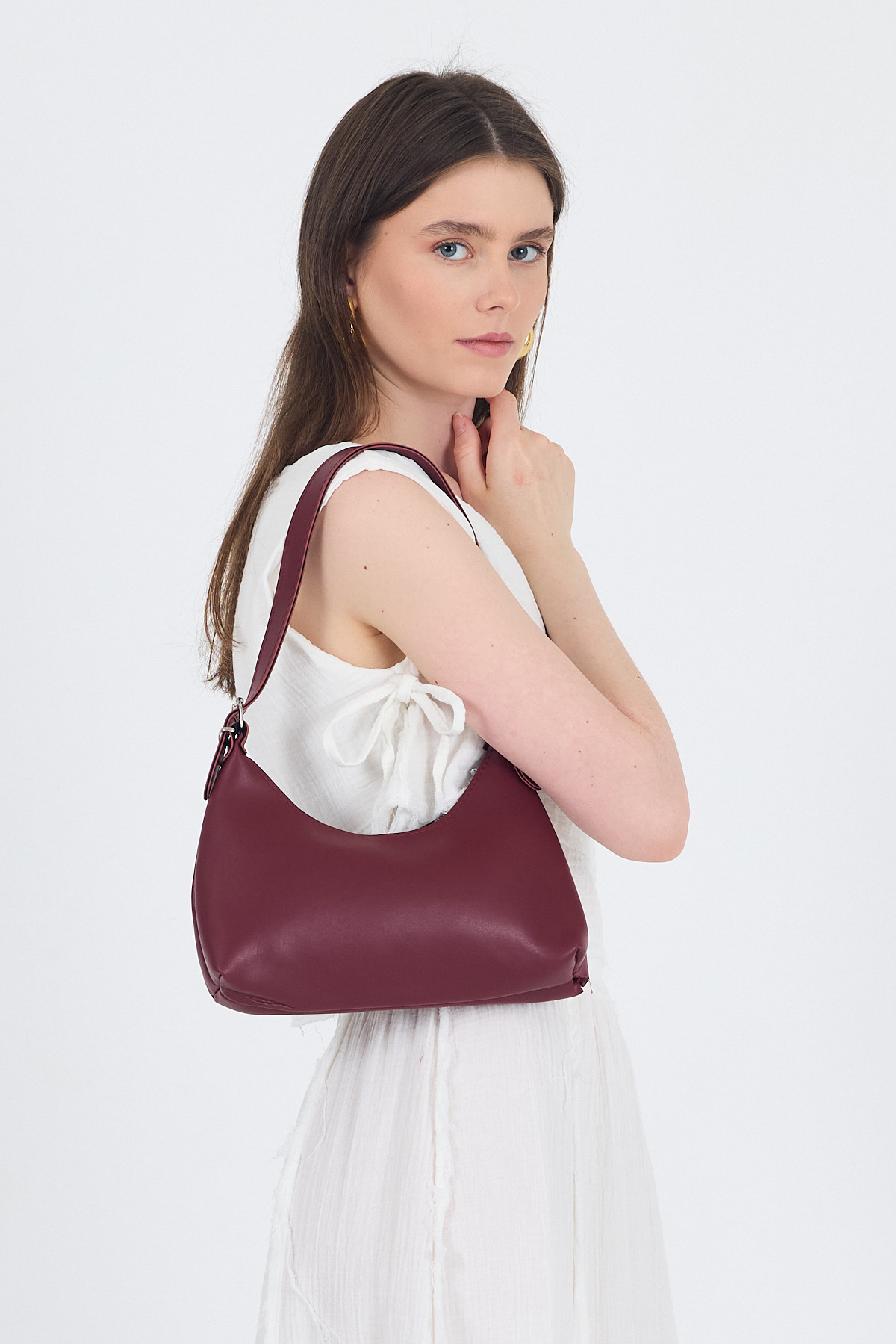 Bordo Baget El ve Omuz Çantası 9214 - RAYS