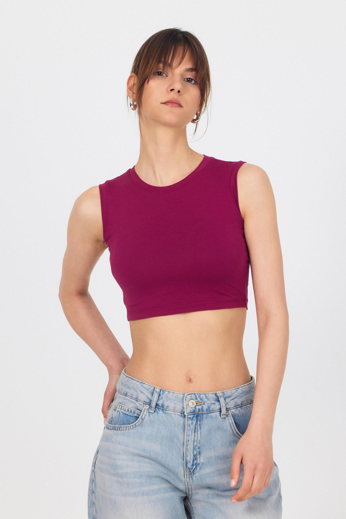 Bordo Bisiklet Yaka Crop Atlet 9189M - 2