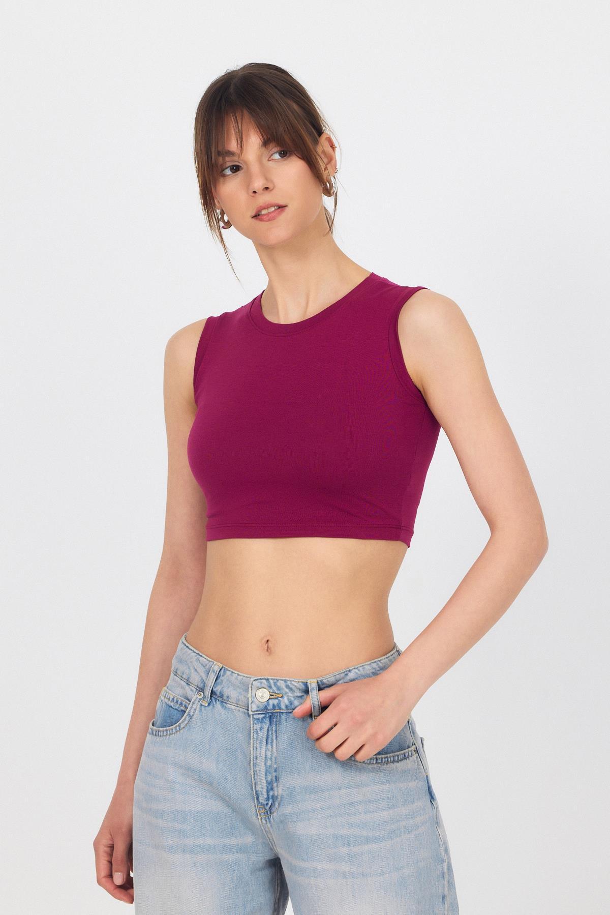 Bordo Bisiklet Yaka Crop Atlet 9189M - 8