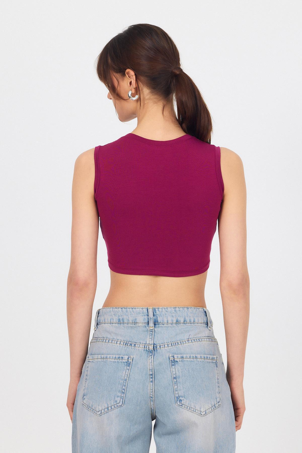 Bordo Bisiklet Yaka Crop Atlet 9189M - 5