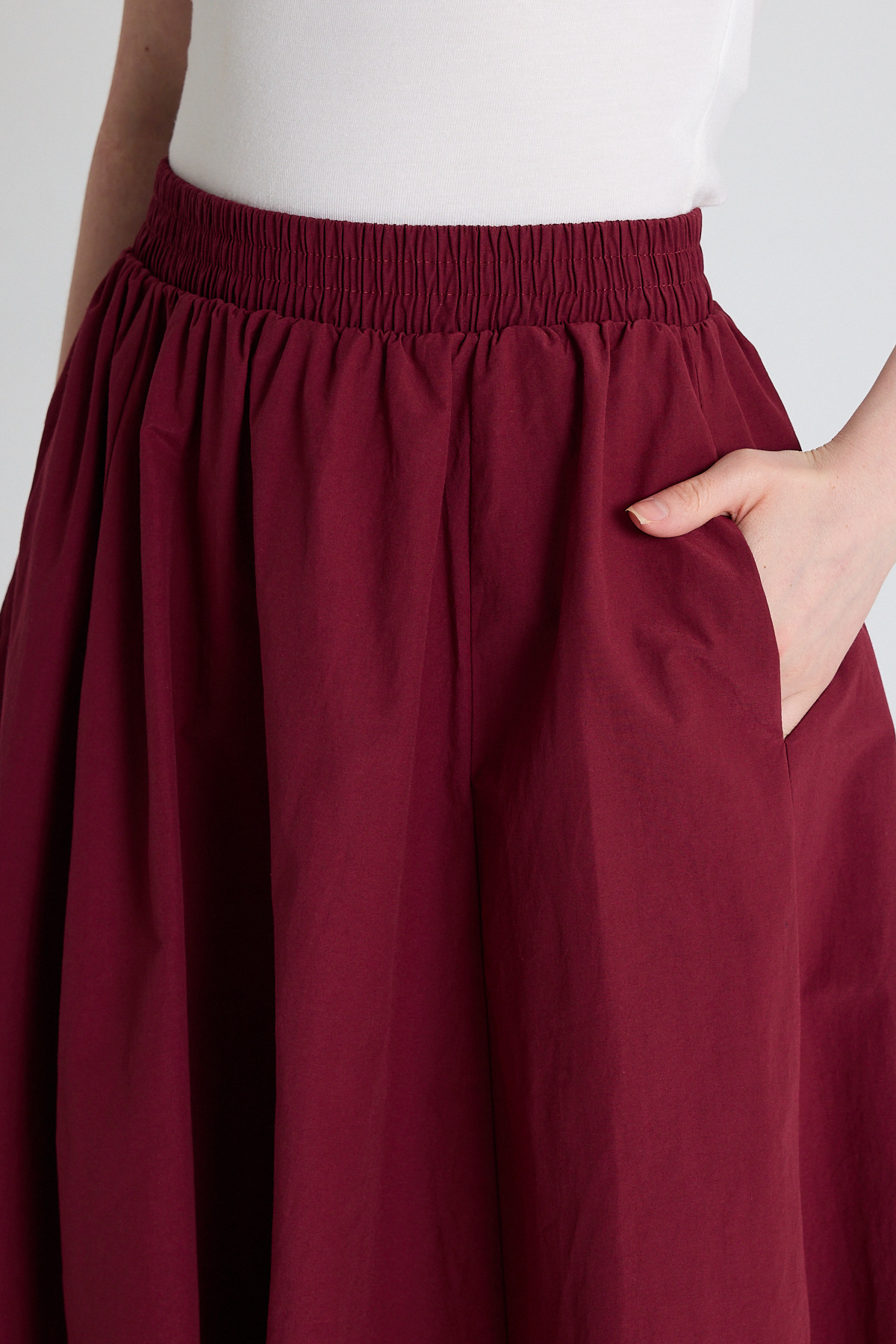 Bordo Cep Detay Mevlana Midi Etek 3950 - 4