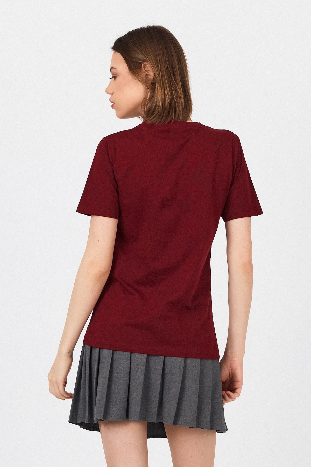 Bordo Change Yazı Kabartmalı Tişört 25227 - 5