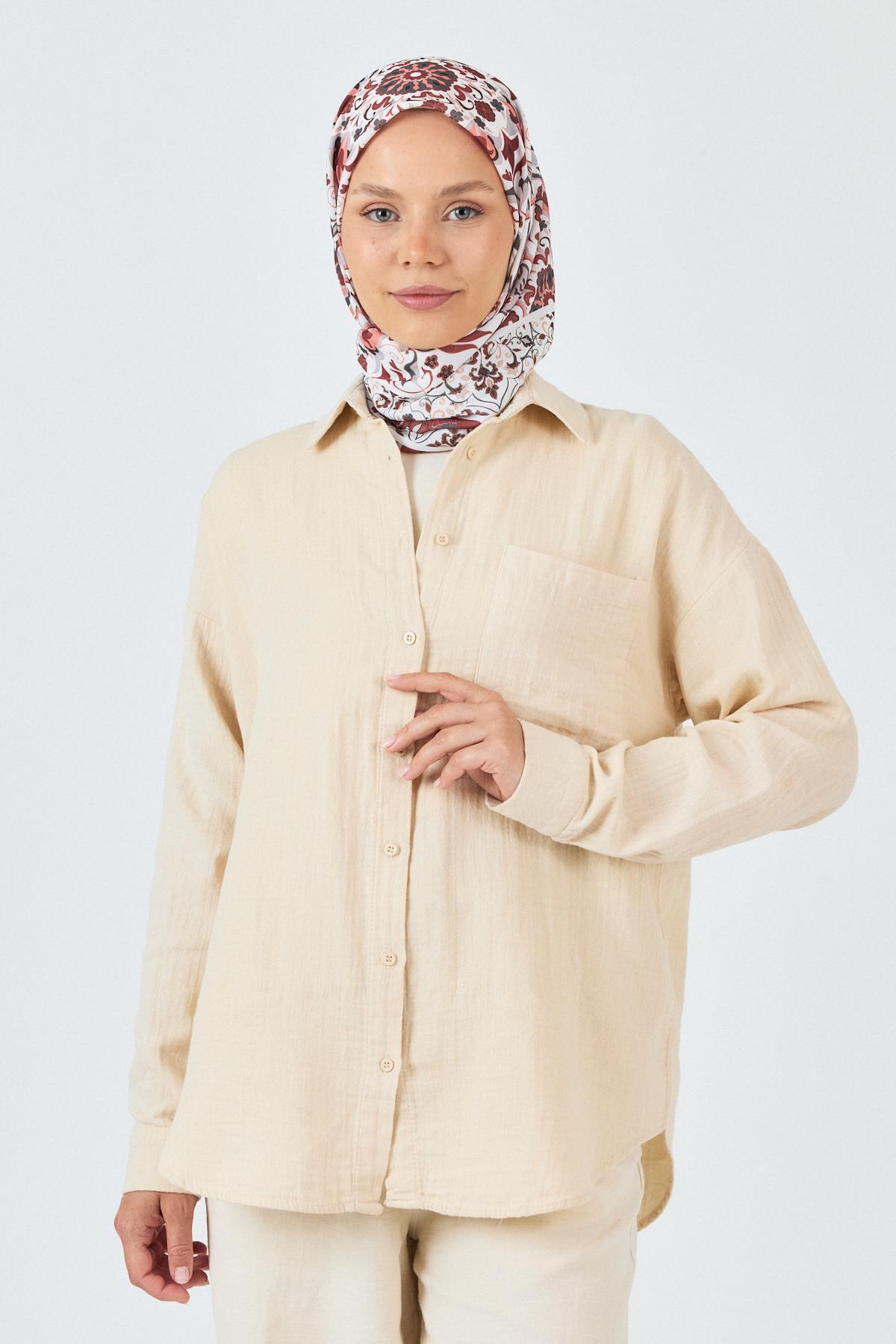 Bordo Desenli Eşarp 3005 - 5