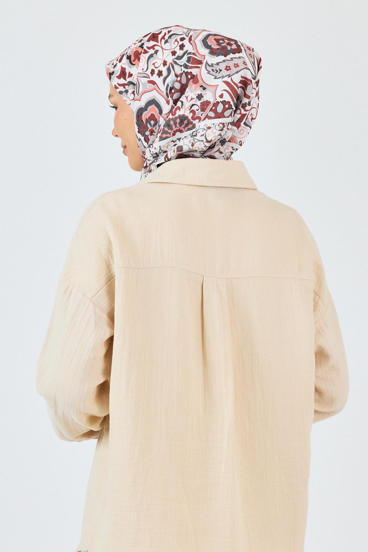 Bordo Desenli Eşarp 3005 - 6