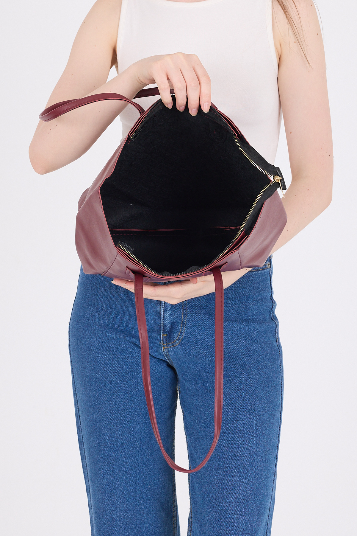 Bordo Dikiş Detaylı Omuz Çantası 9212 - 4