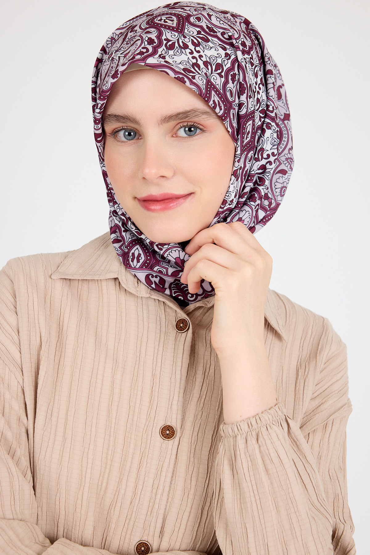 Bordo Etnik Desenli Eşarp 3013 - RAYS