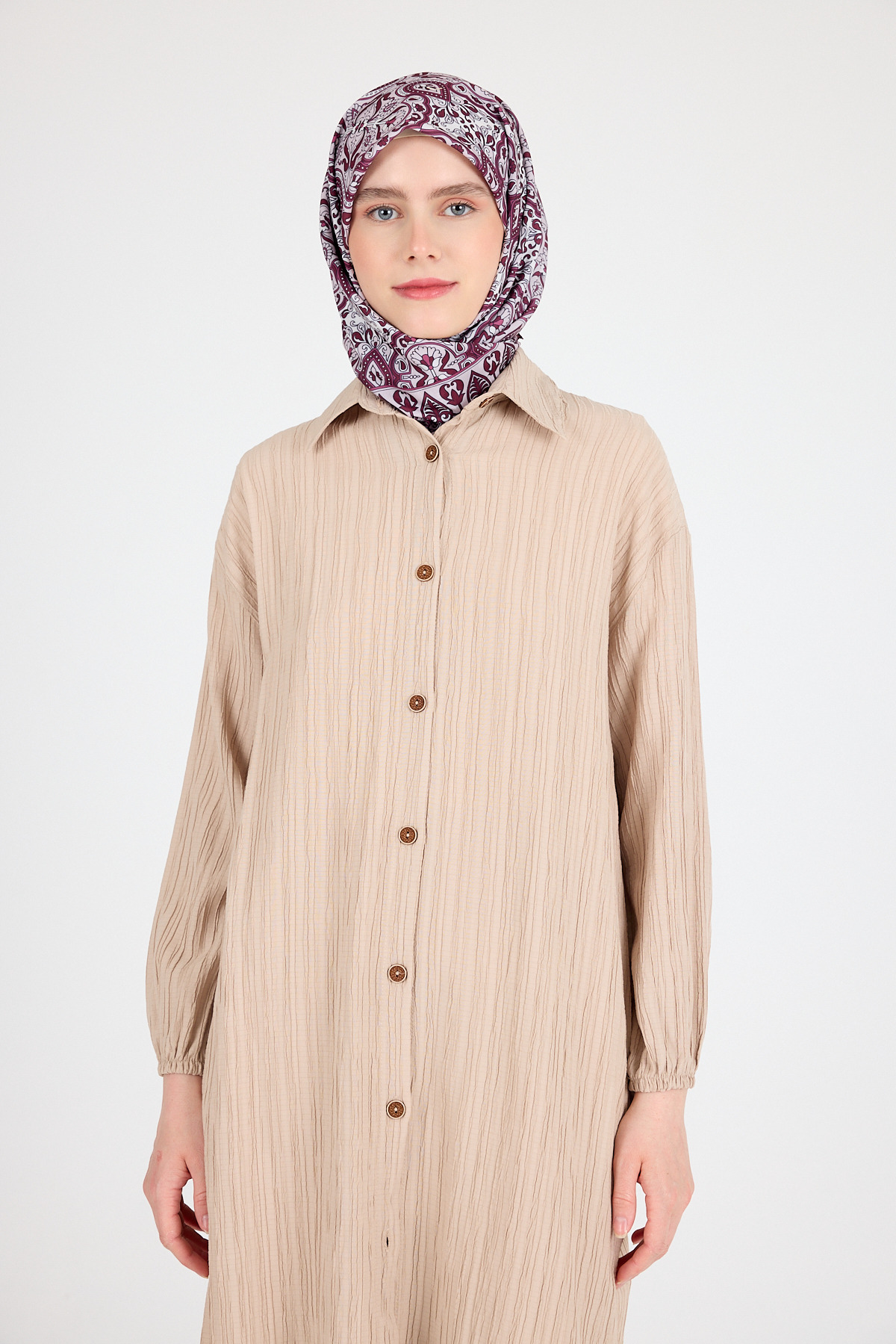 Bordo Etnik Desenli Eşarp 3013 - 5