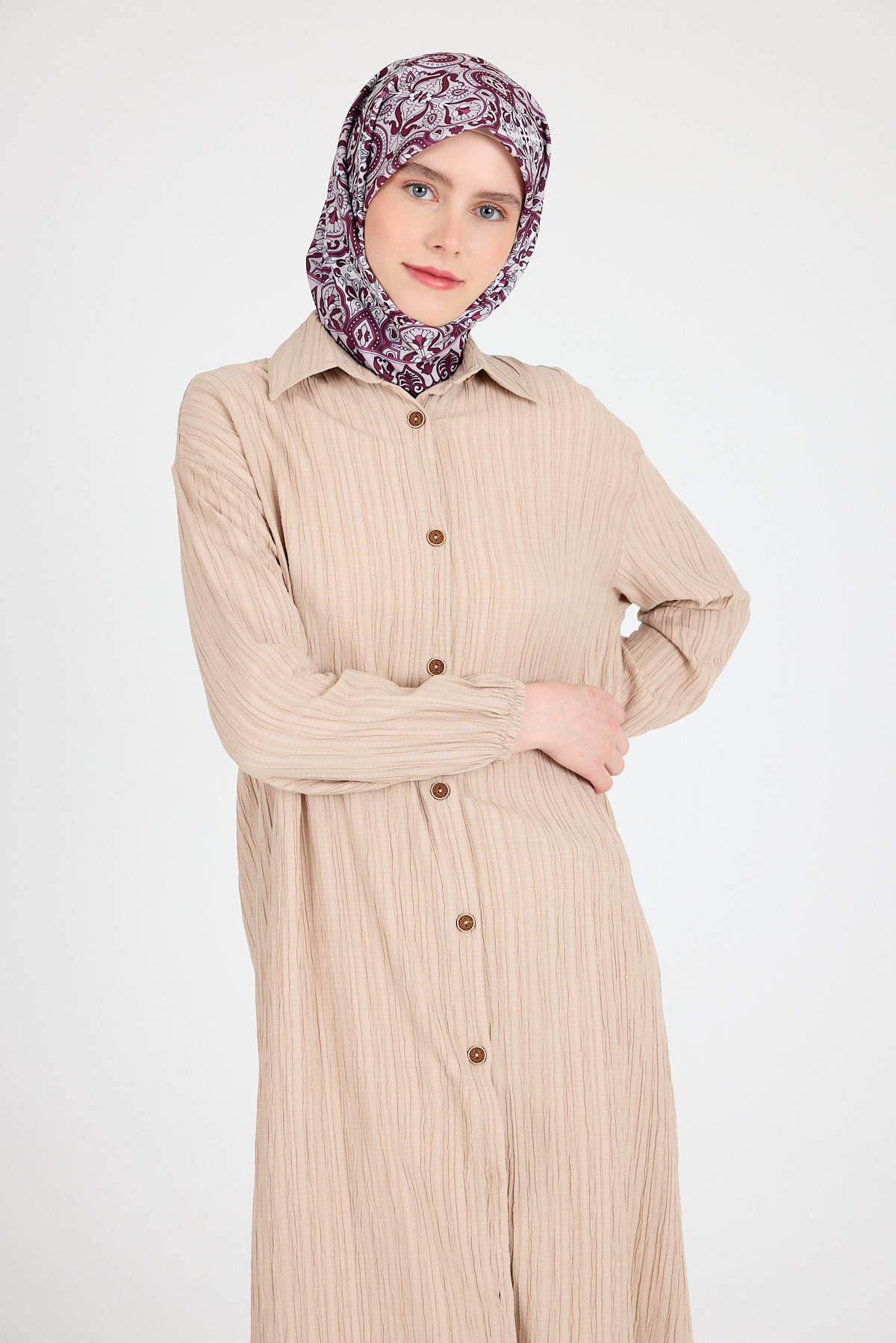 Bordo Etnik Desenli Eşarp 3013 - RAYS (1)