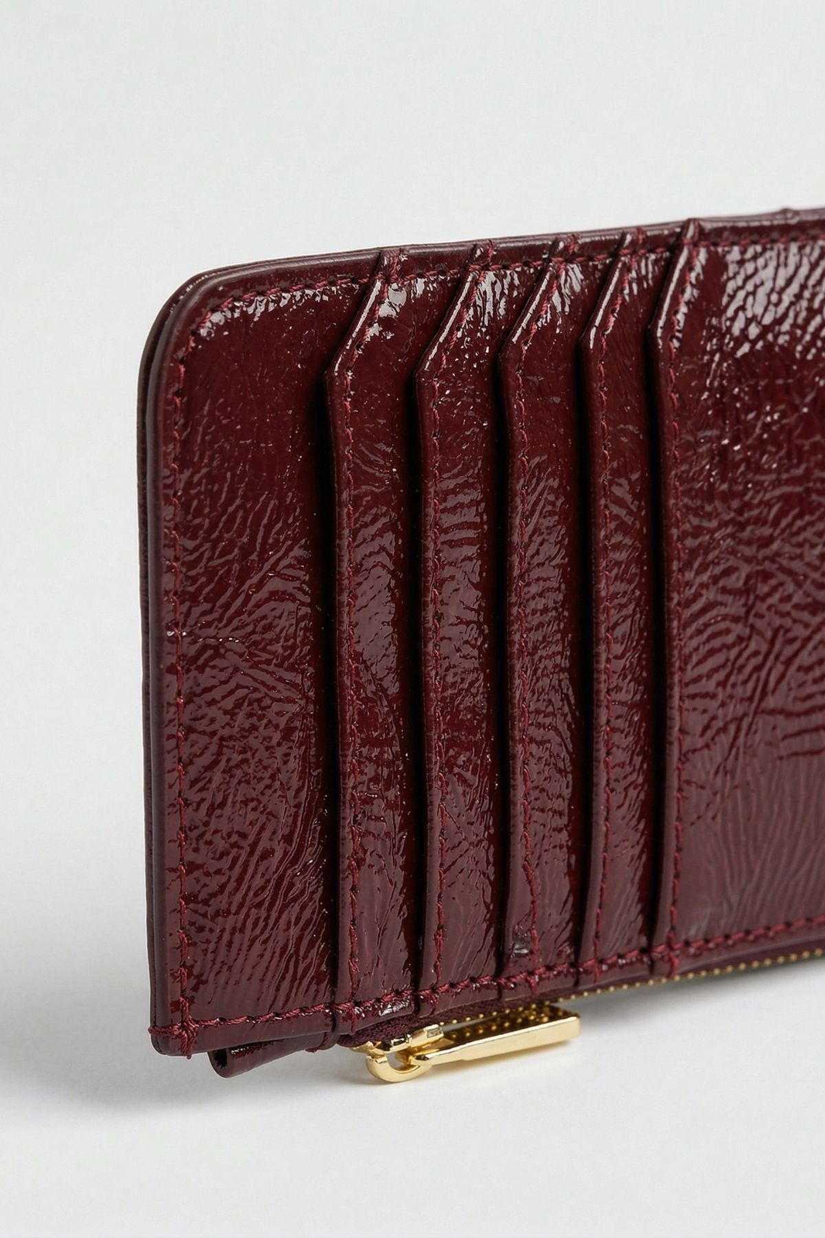 Bordo Fermuar Detaylı Parlak Kartlık 230 - 3