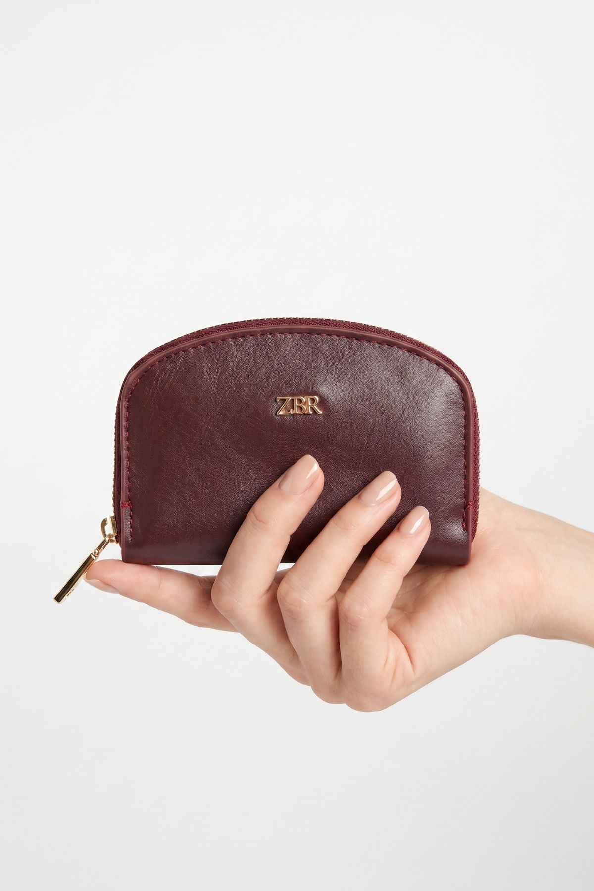 Bordo Fermuarlı Mini Cüzdan 235 