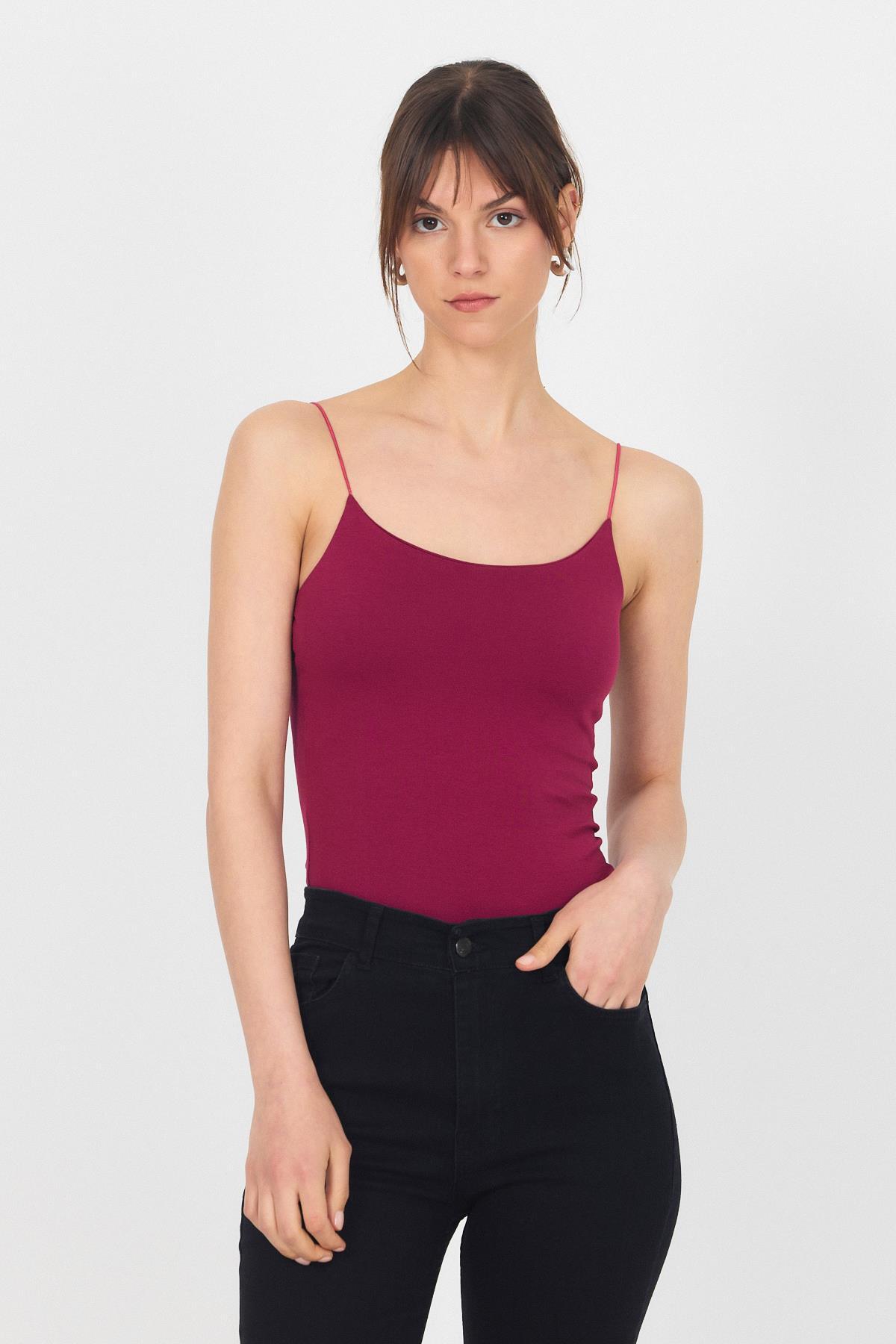 Bordo İnce Askılı Basic Atlet 848 - 1