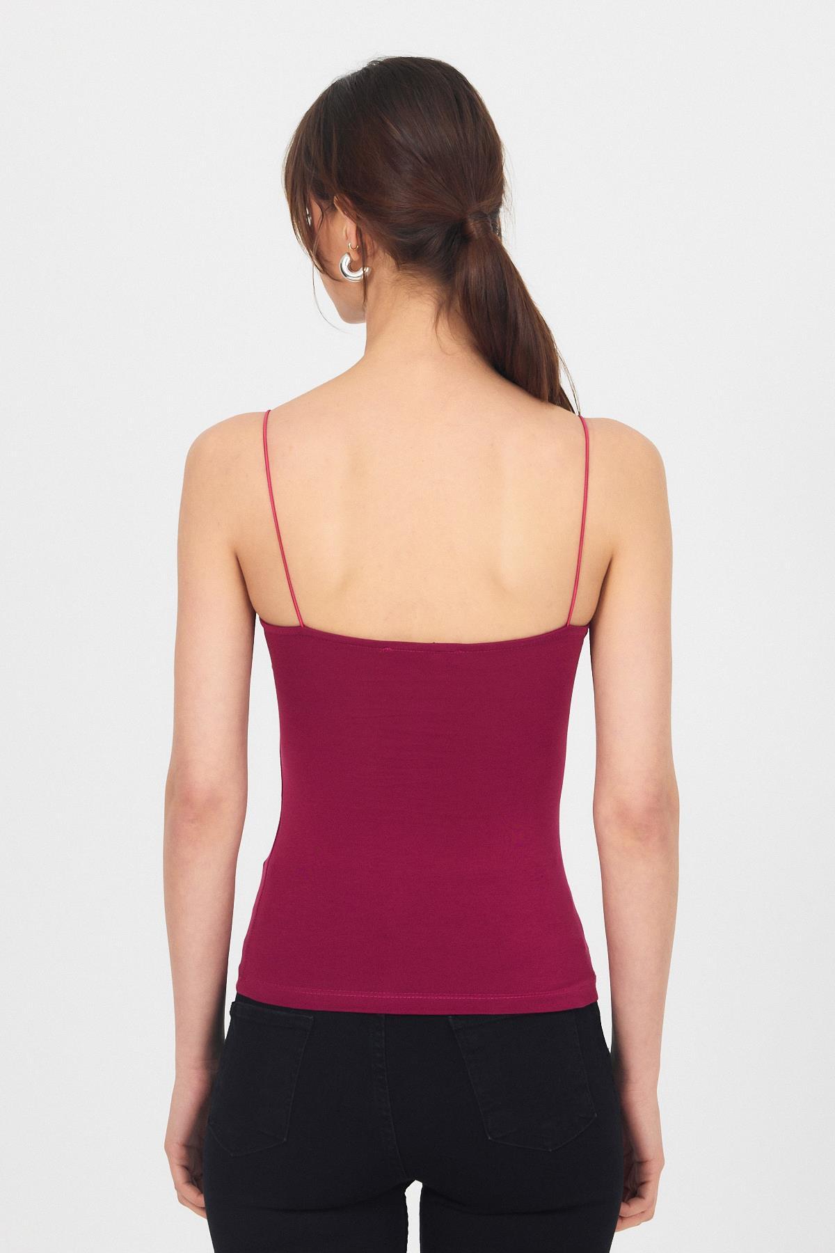 Bordo İnce Askılı Basic Atlet 848 - 4