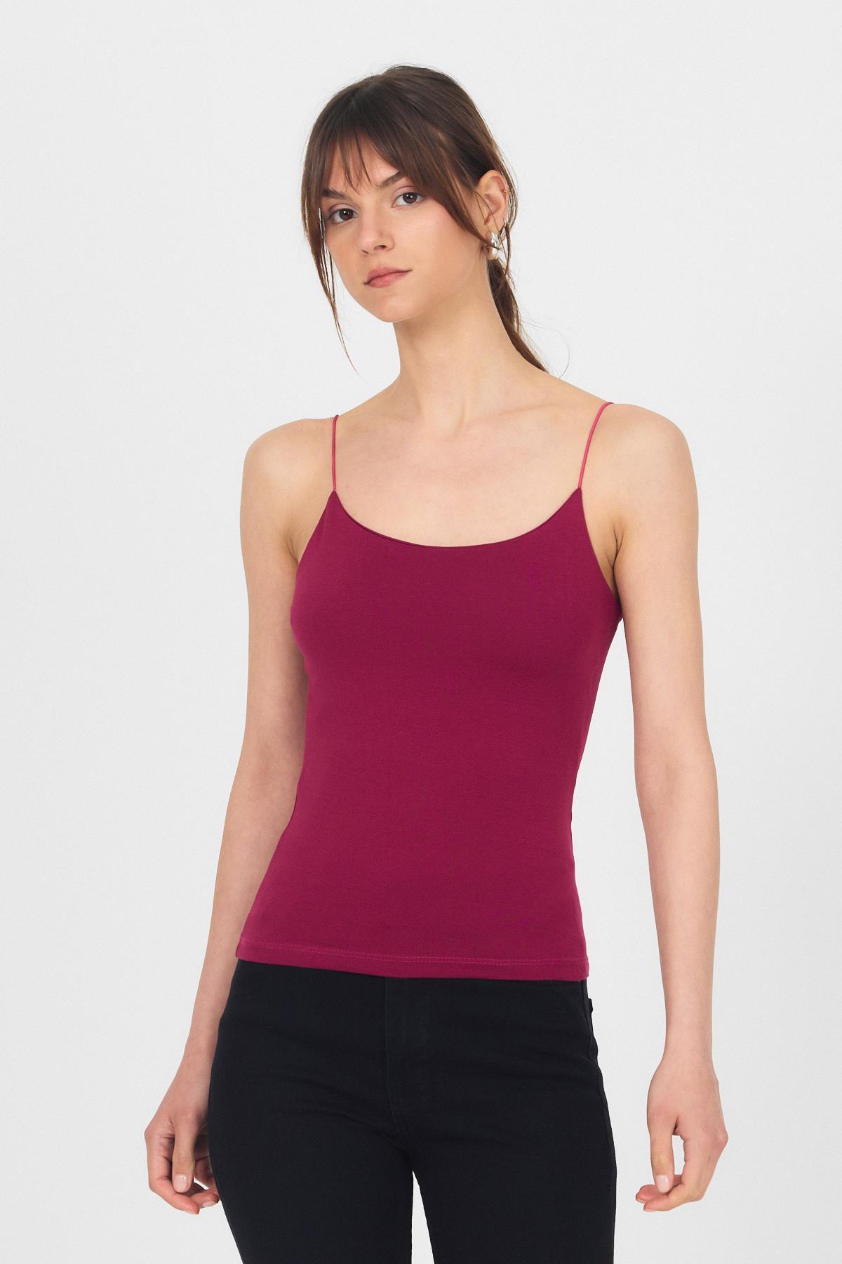 Bordo İnce Askılı Basic Atlet 848 - 2