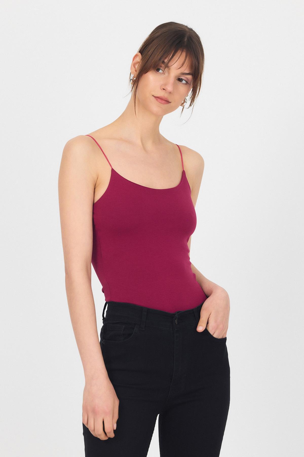 Bordo İnce Askılı Basic Atlet 848 - 7